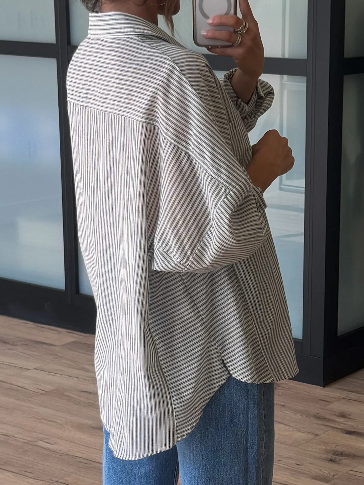 Ardyn Button-Down Top | Black Stripe - Image 3