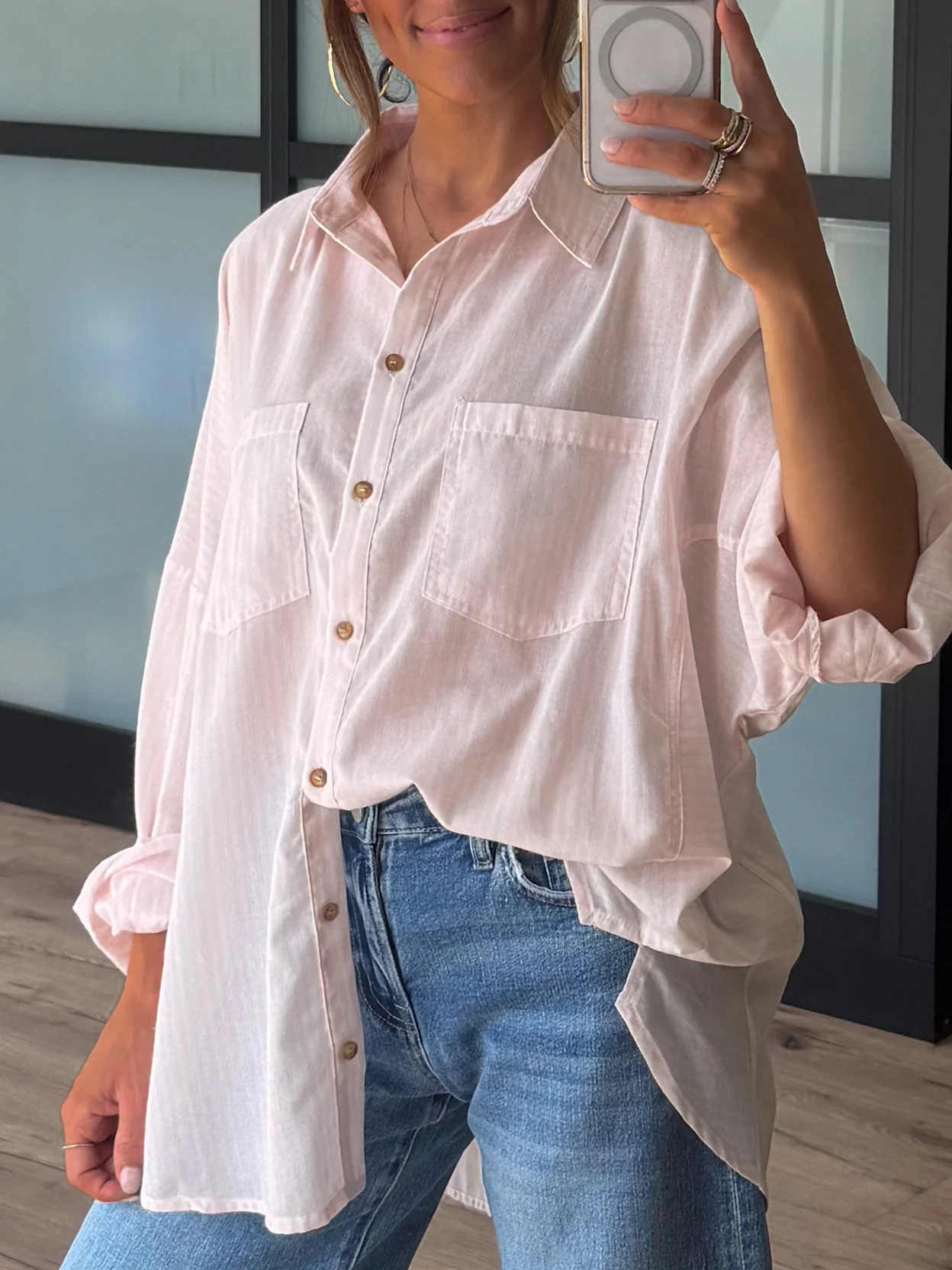 Ardyn Button-Down Top | Pink Stripe - Image 4