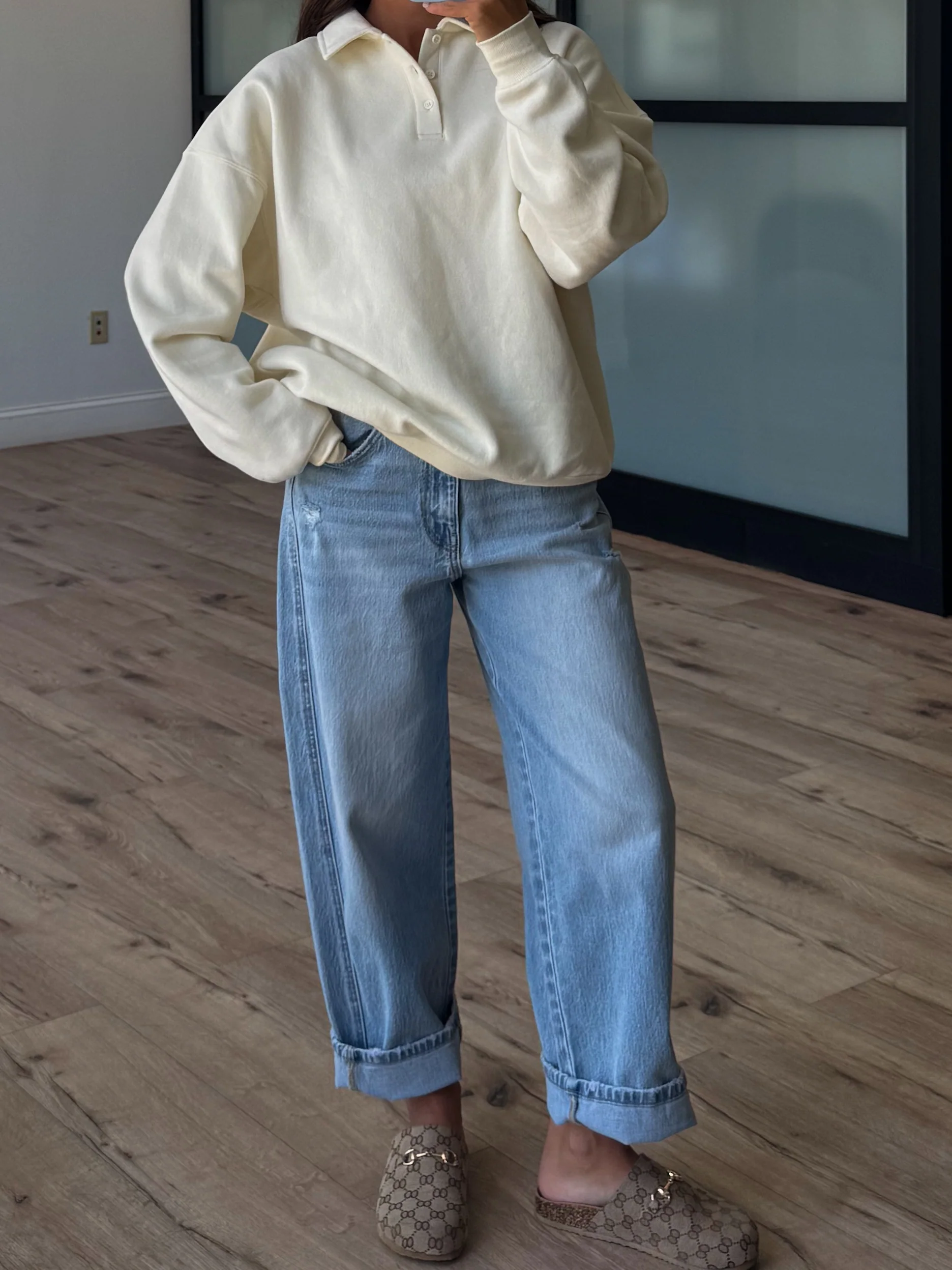 Astor Polo Henley Pullover | Ivory - Image 2