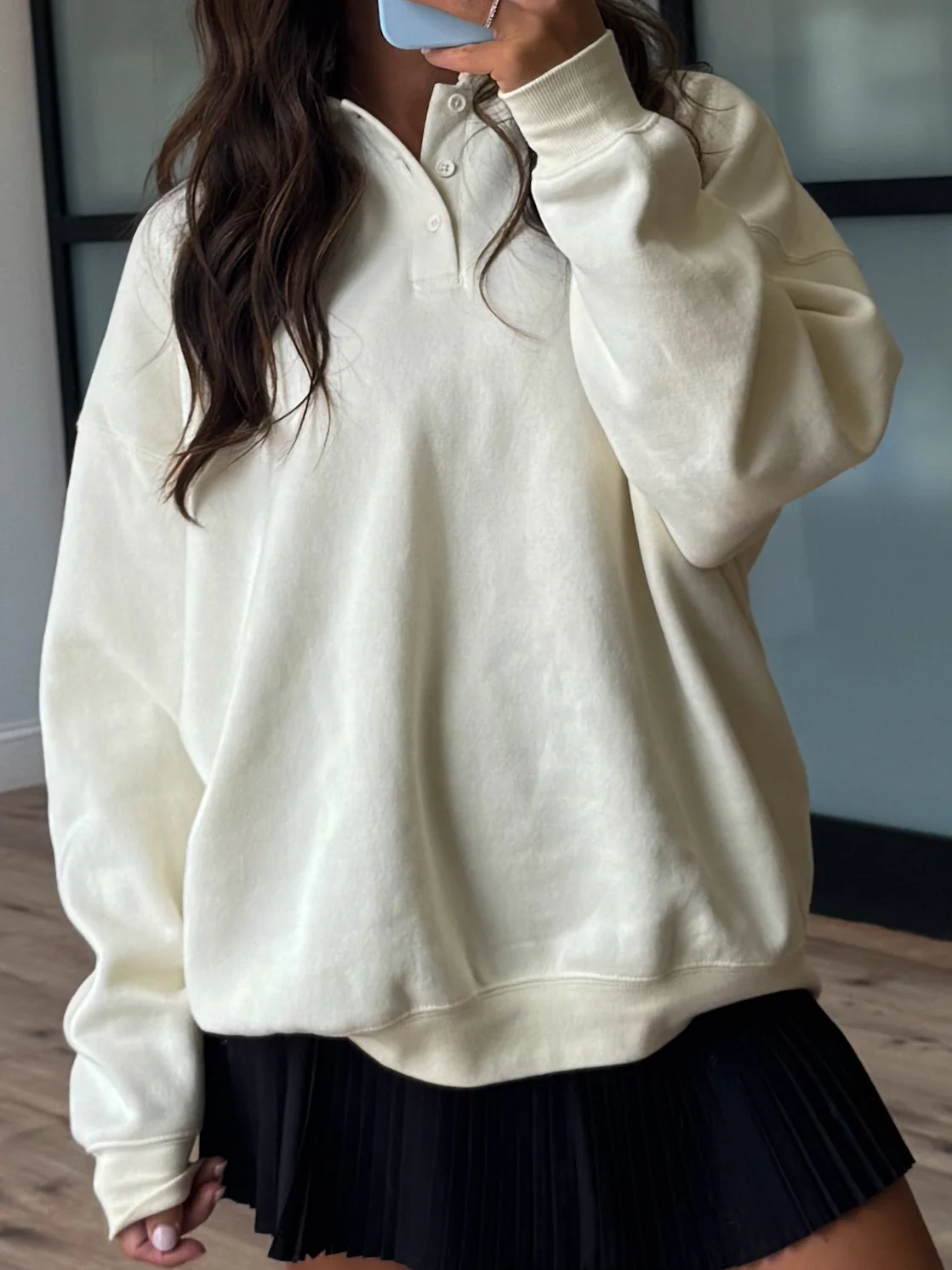 Astor Polo Henley Pullover | Ivory - Image 3