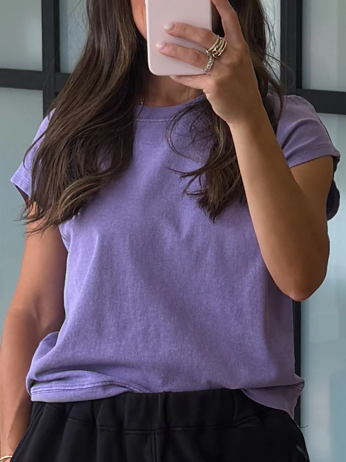 At Home Tee + Shorts Set | Dusty Lilac - Image 3