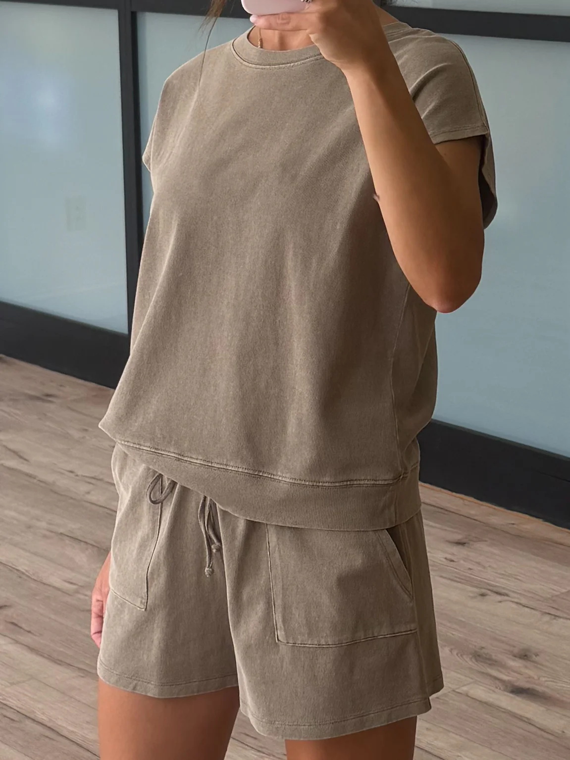 At Home Tee + Shorts Set | Mocha - Image 5