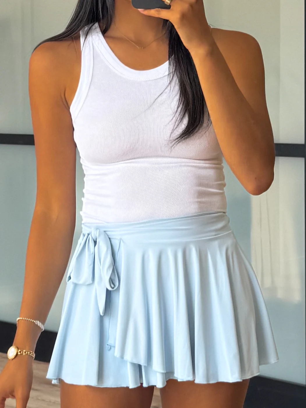 Barre Wrap Skort | Sky Blue - Image 4
