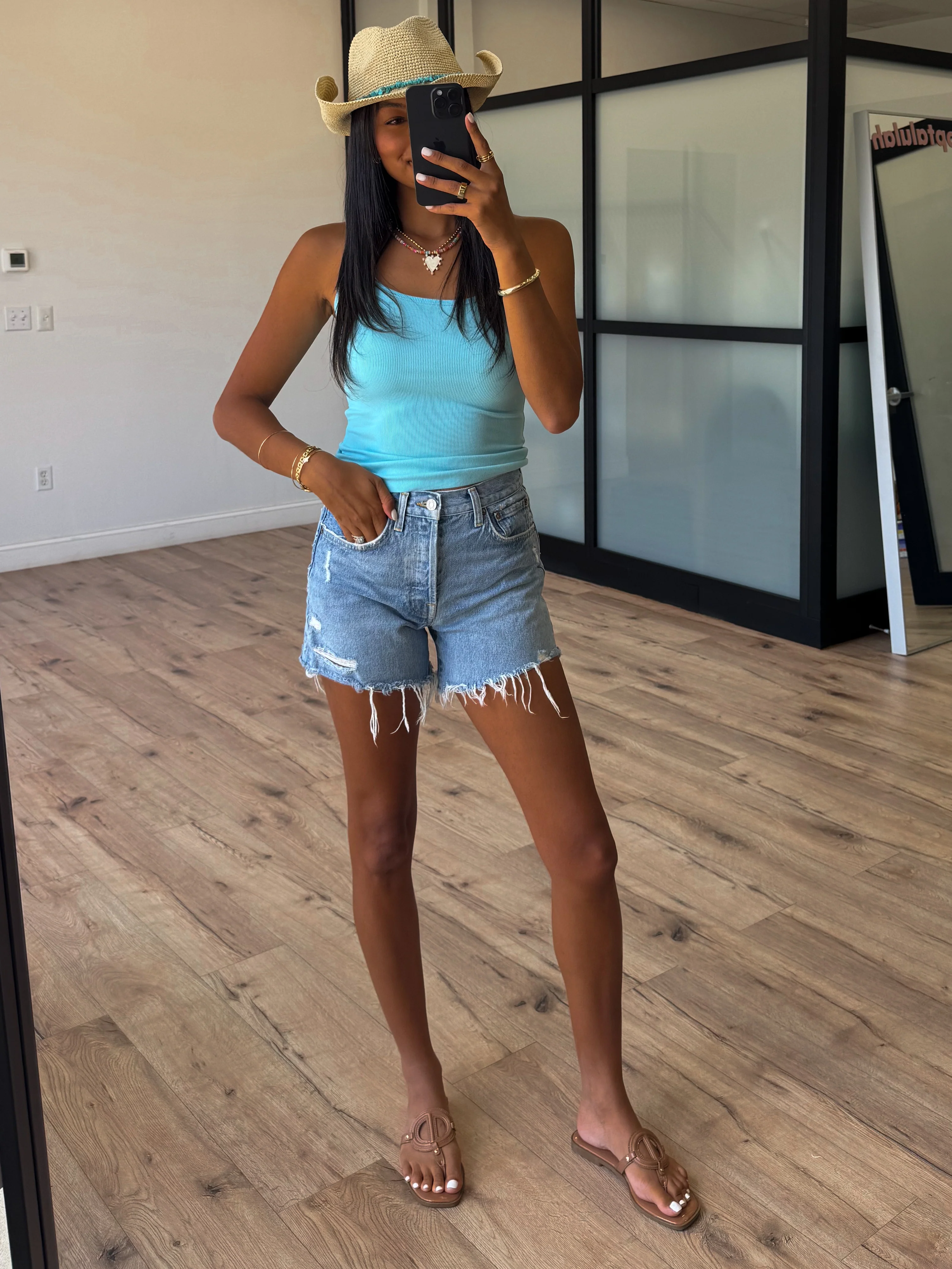 Base Ribbed Tank | Turquoise | RESTOCK - Image 5