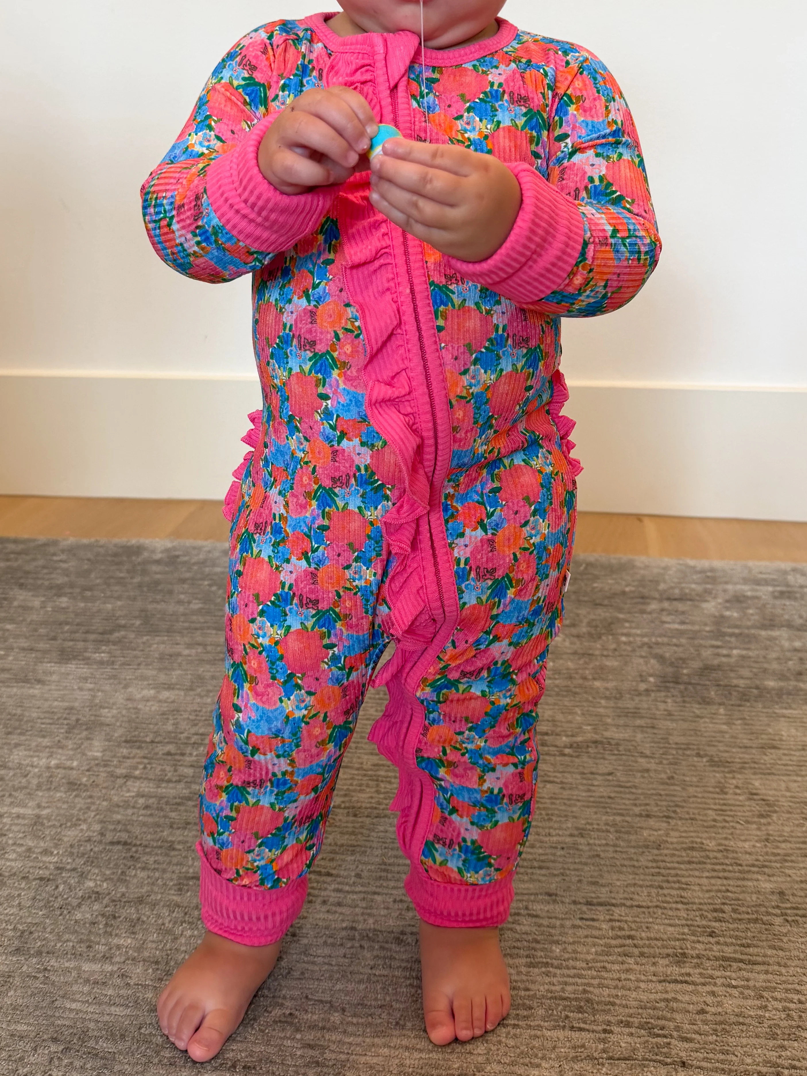 Bold Blooms Ruffle Ribbed Zippy | Tiny Talulah - Image 6
