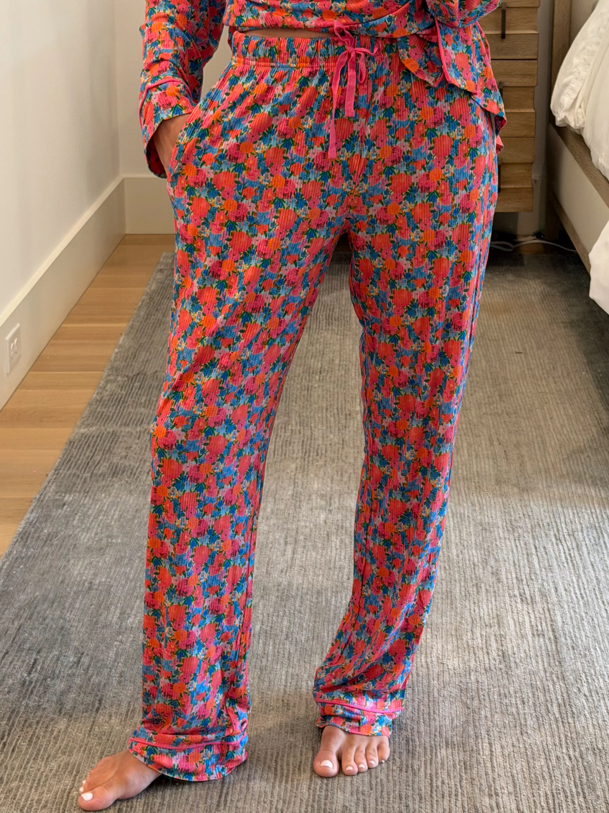Bold Blooms Women's Ribbed Pant Set | +Plus Available - Image 3