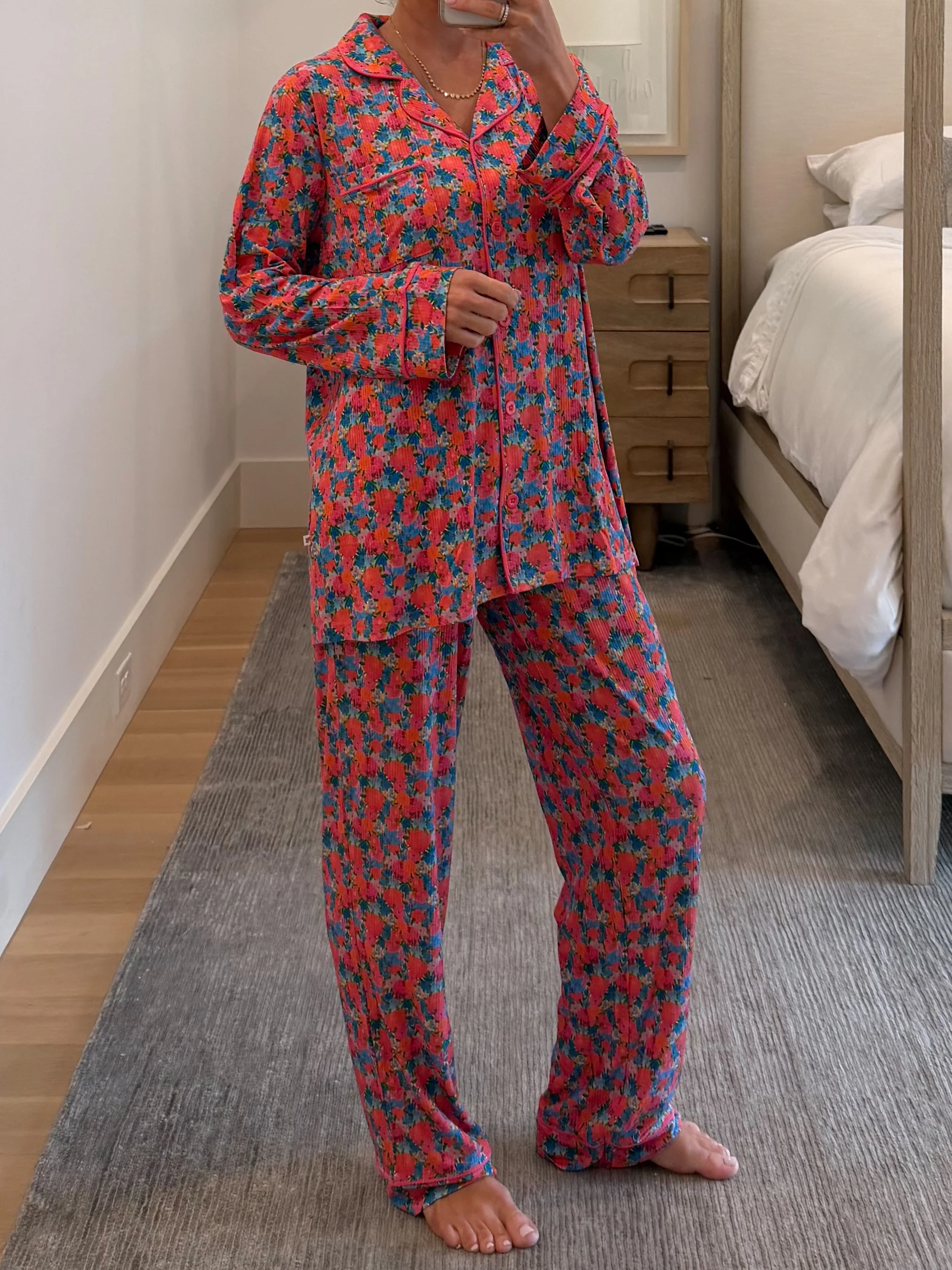 Bold Blooms Women's Ribbed Pant Set | +Plus Available - Image 4
