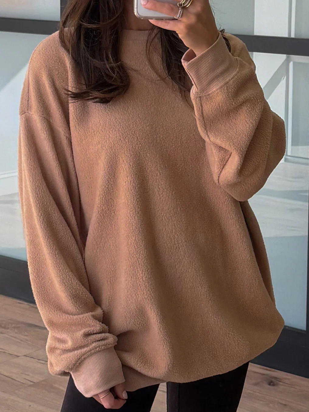 Brush It Off Oversized Pullover | Taupe - Image 3