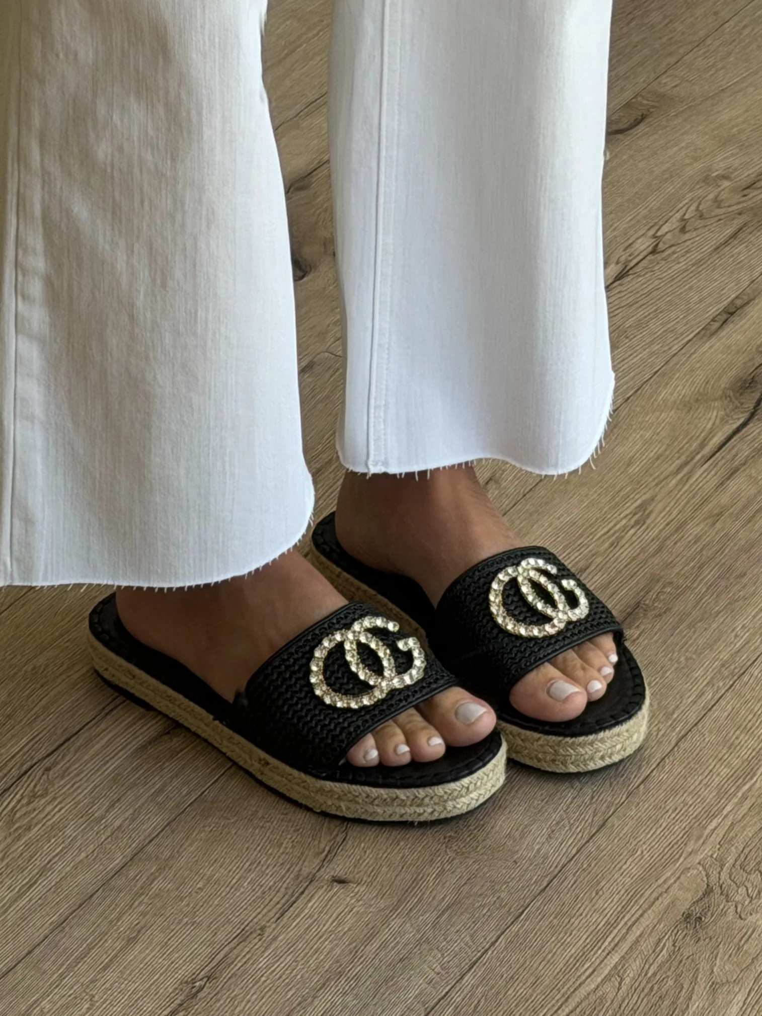 Cannes Espadrille Sandal | Black - Image 3