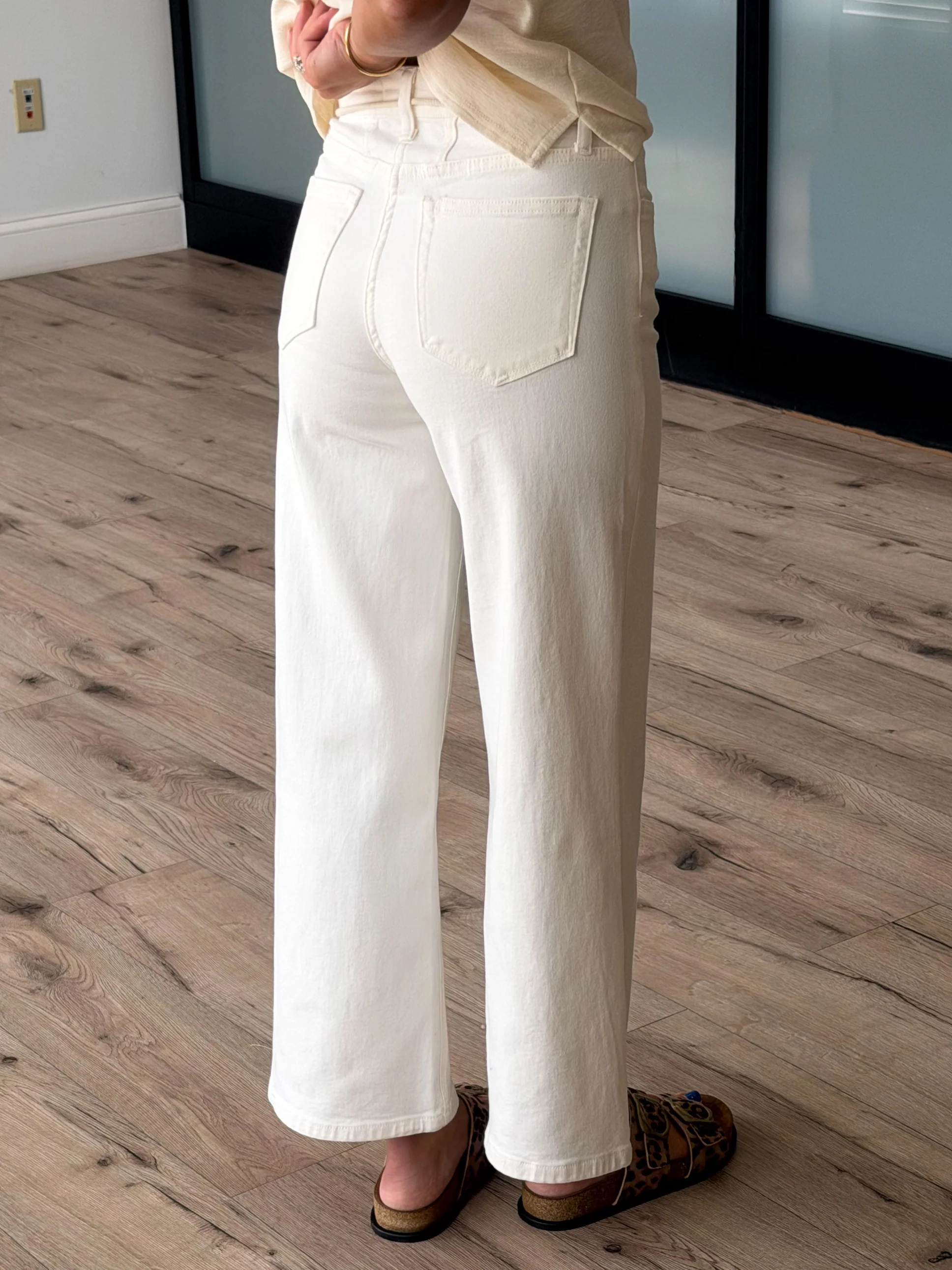 Carpenter Drawstring Cropped Jeans | White - Image 3