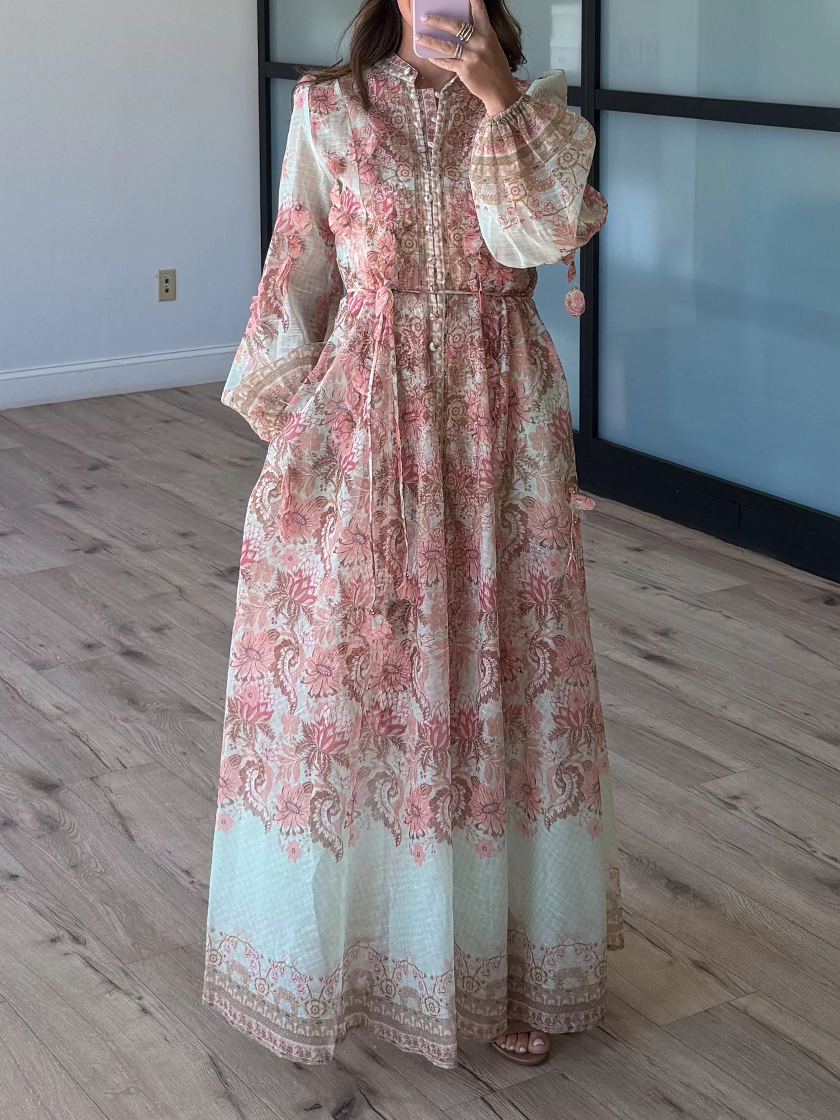 Celadon Ember Floral Maxi Dress - Image 3