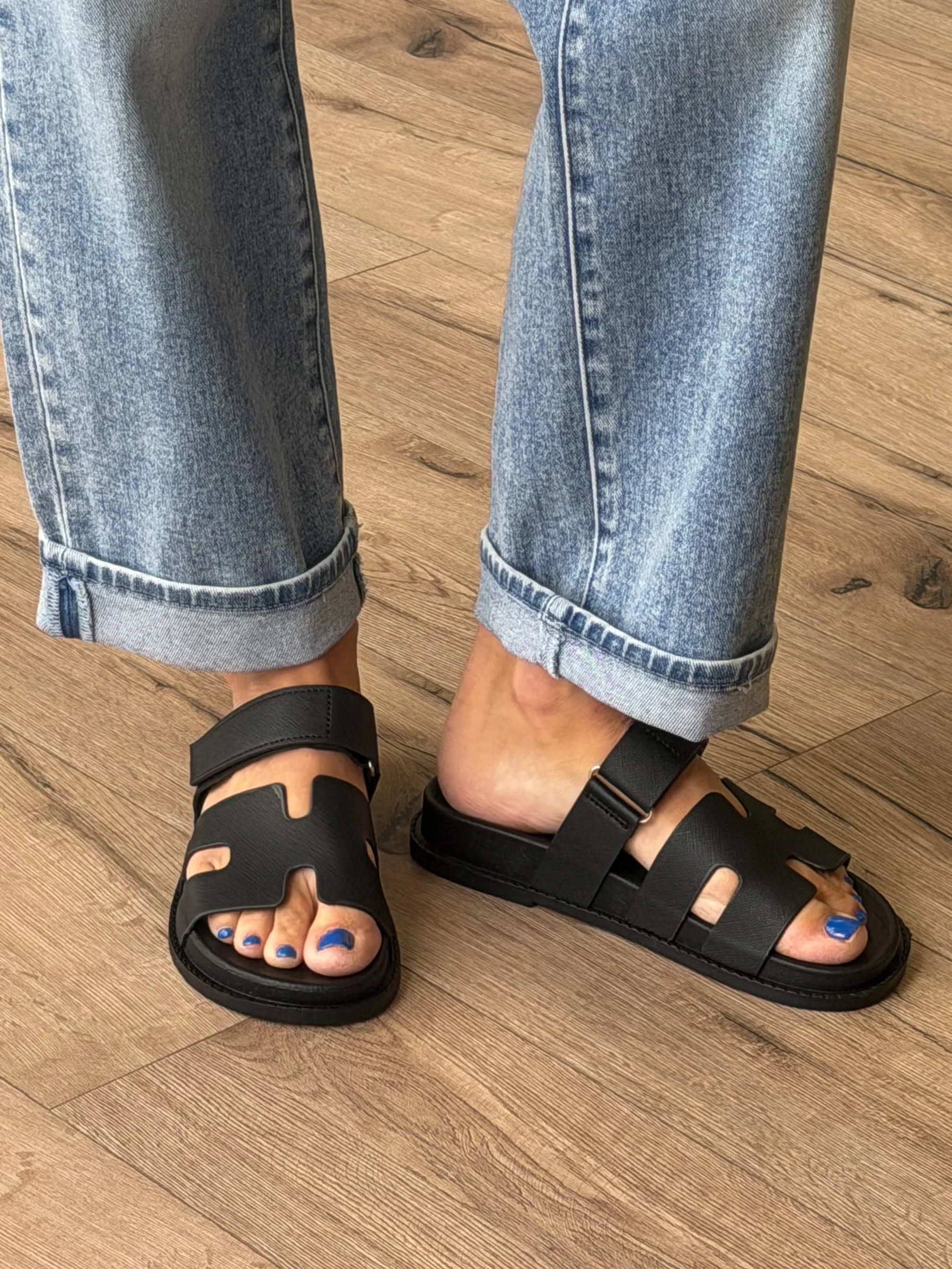 Chani Velcro Slides | Black - Image 2