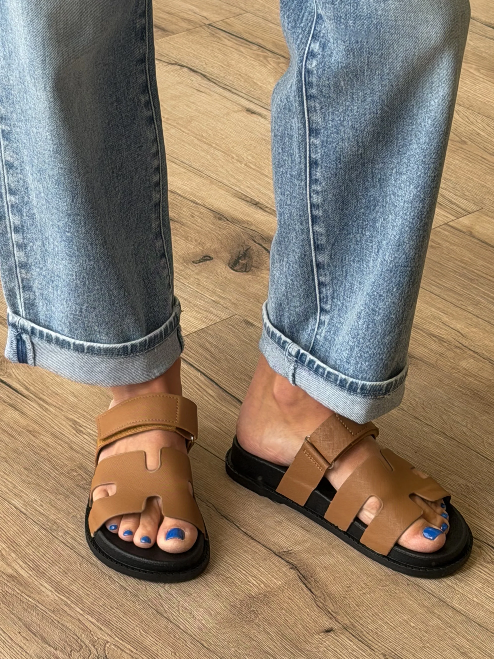 Chani Velcro Slides | Tan - Image 2
