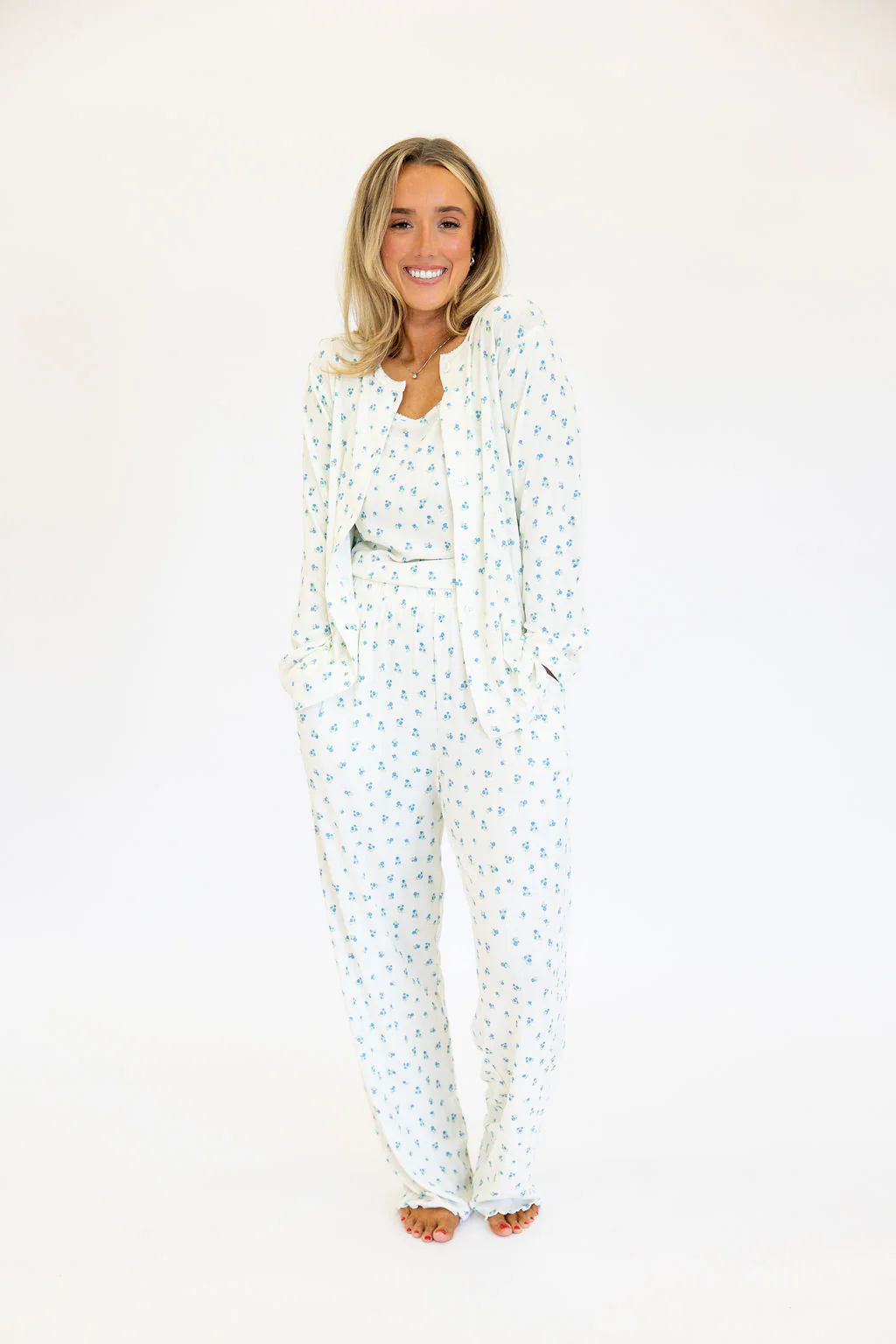 Bamboo Pointelle Women's Cardigan | Ivory | +Plus Available - Image 4