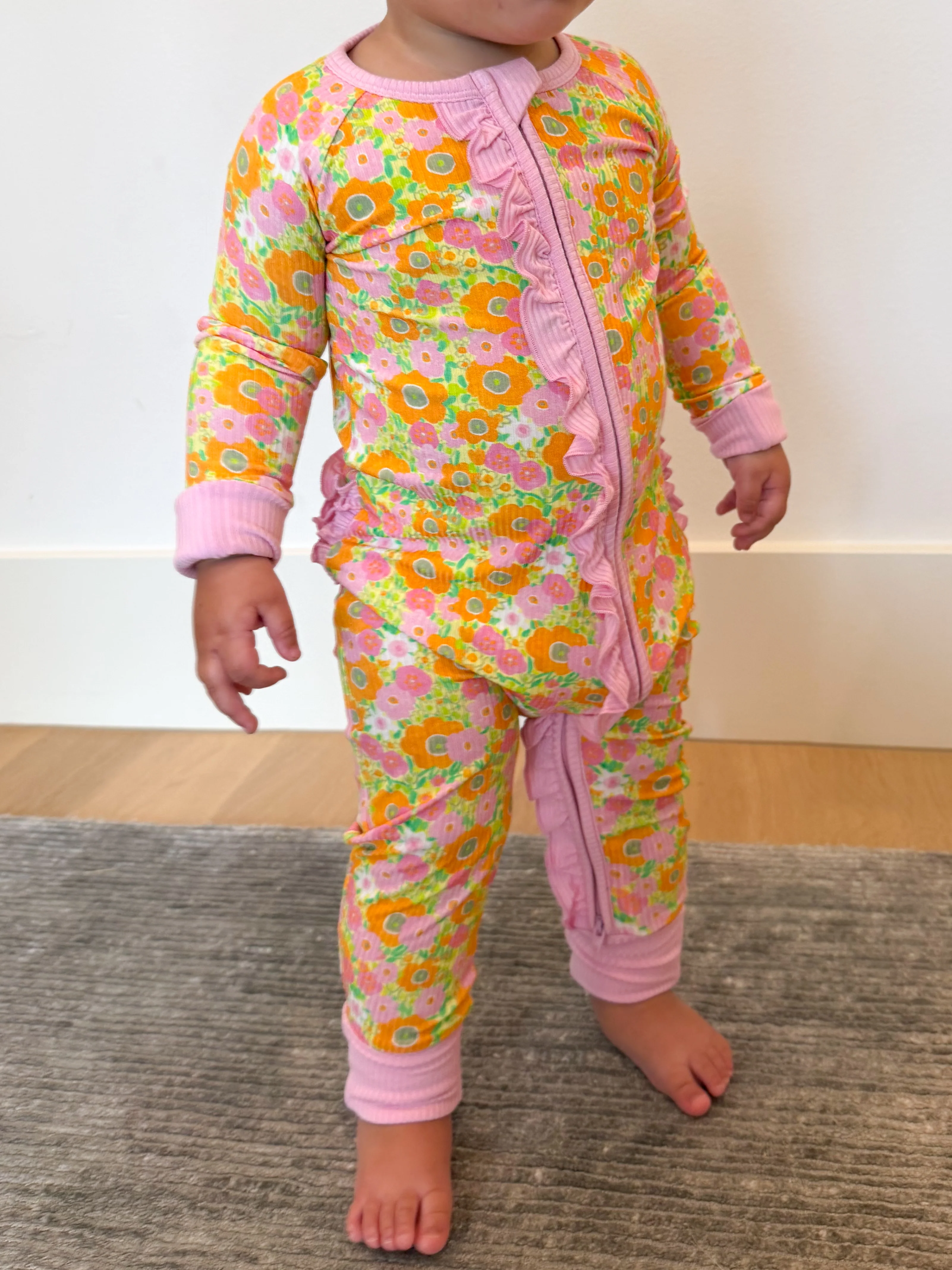 Citrus Garden Ruffle Ribbed Zippy | Tiny Talulah - Image 4