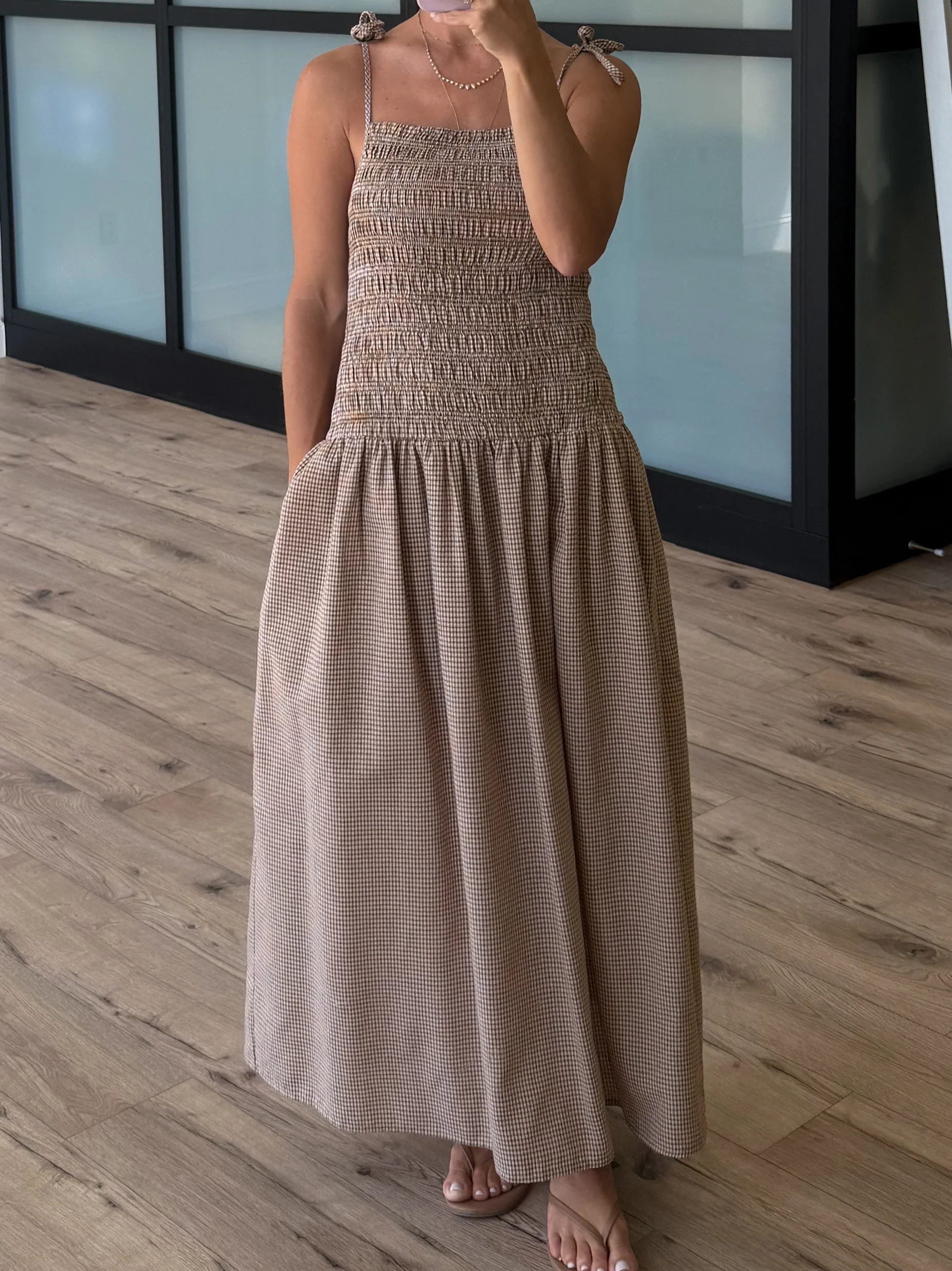 Cocoa Pine Smocked Drop Waist Dress