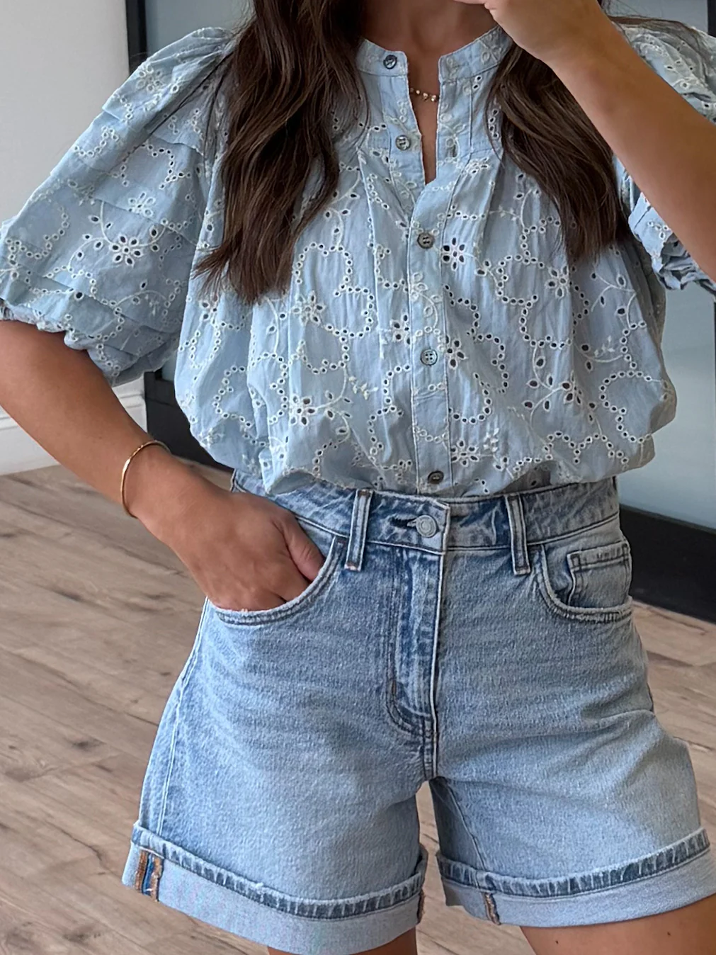 Copacabana Puff Sleeve Blouse | Blue Willow - Image 8