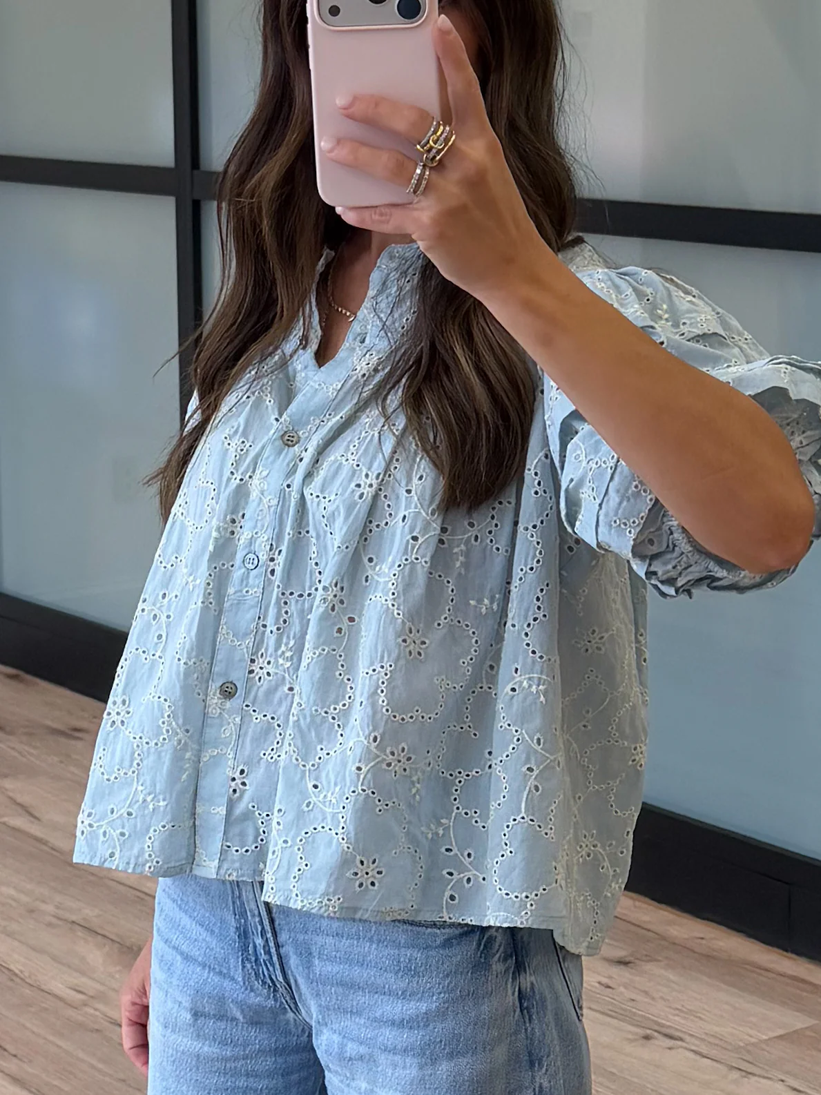 Copacabana Puff Sleeve Blouse | Blue Willow - Image 9