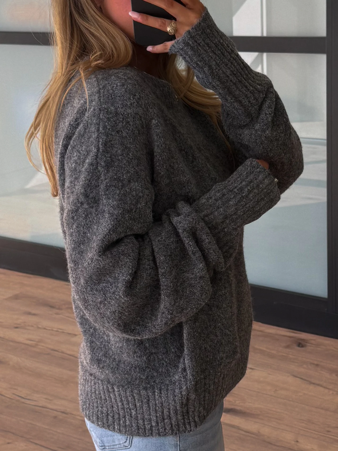 Cozy Hideaway Knit Sweater | Grey - Image 2