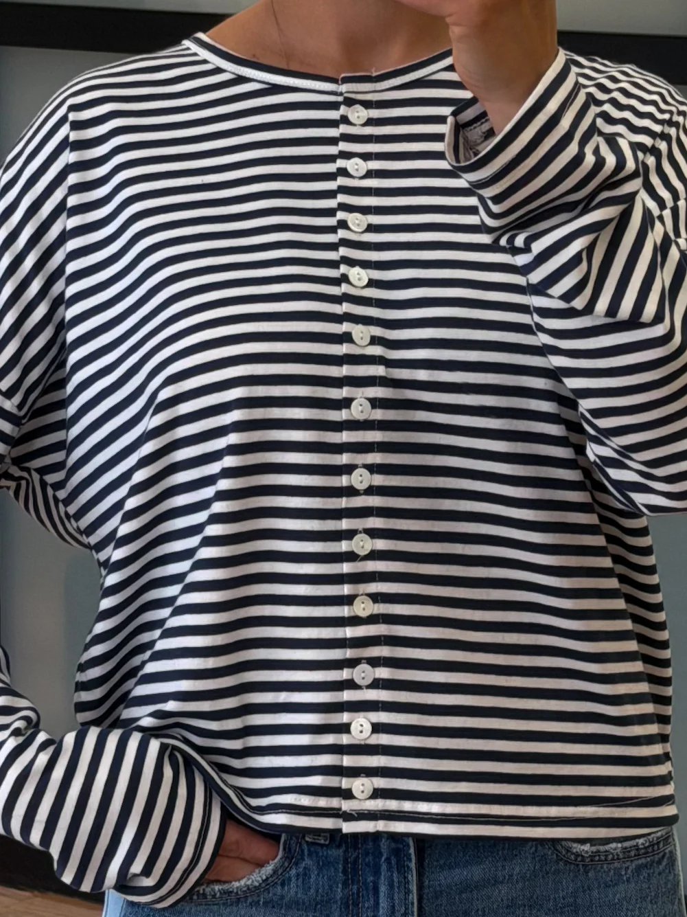 Dockside Button-Front Top | Navy - Image 4