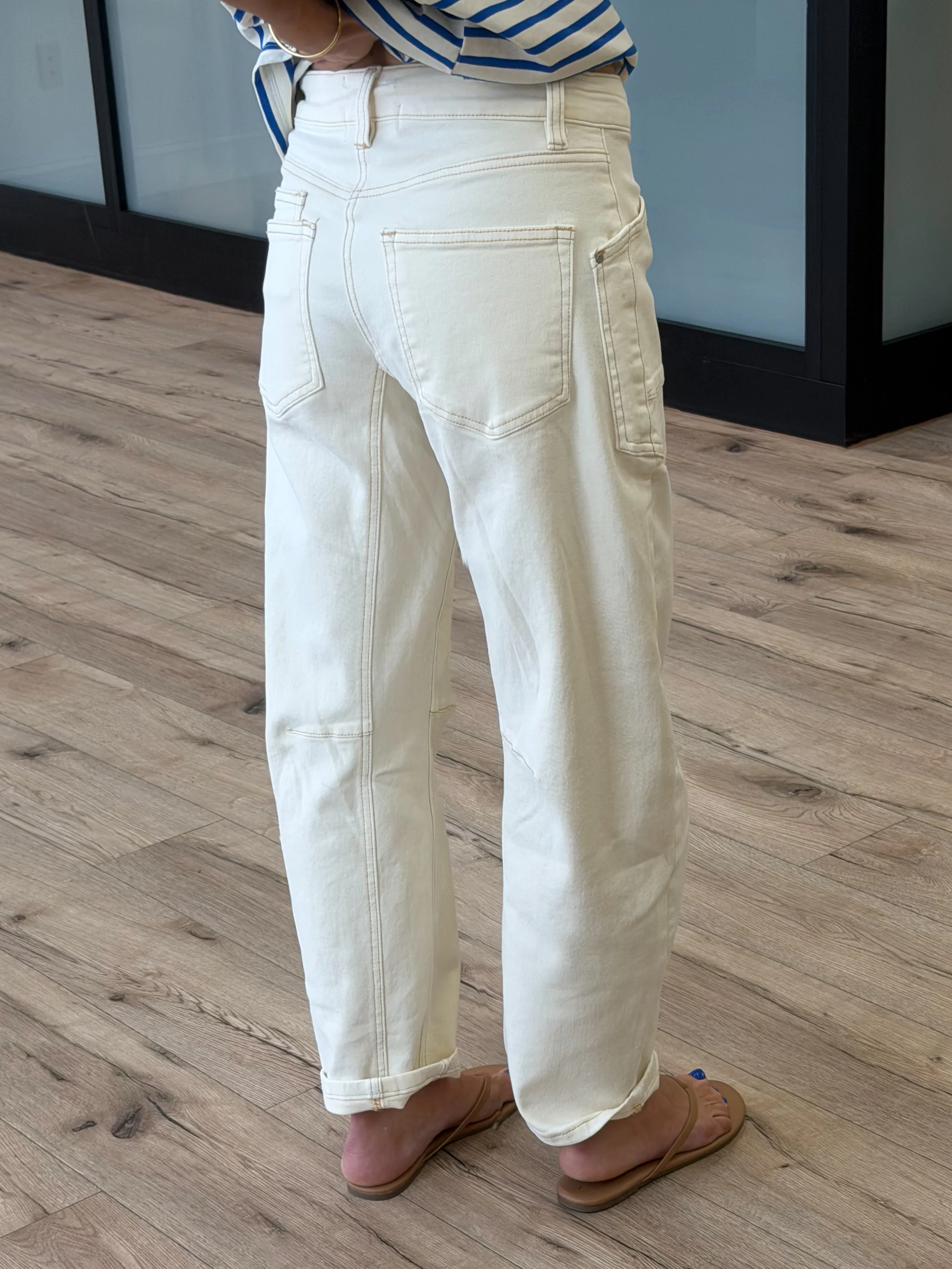 Sasha Drawstring Barrel Pants | Ivory | +Plus Available - Image 2
