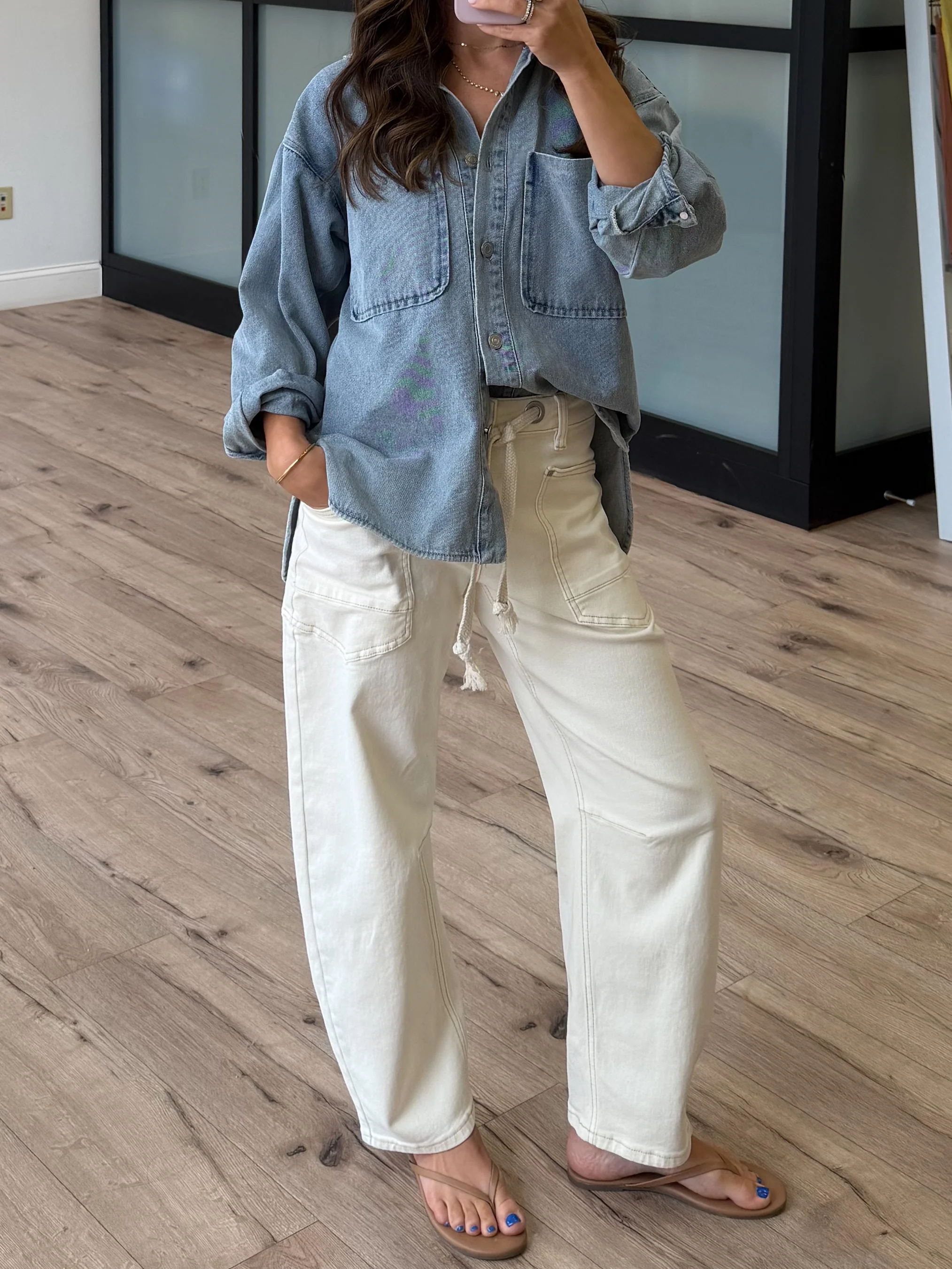 Sasha Drawstring Barrel Pants | Ivory | +Plus Available - Image 3