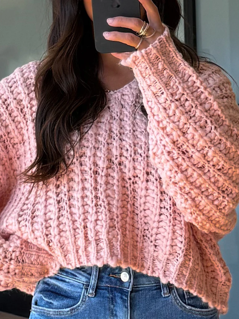 Dylan Chunky Knit Sweater | Blush - Image 4