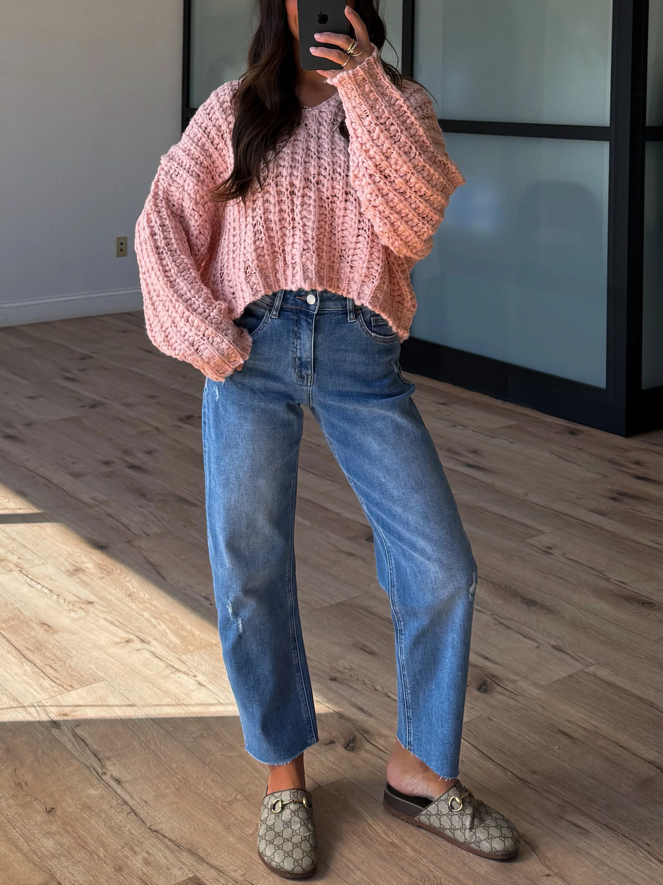 Dylan Chunky Knit Sweater | Blush - Image 7