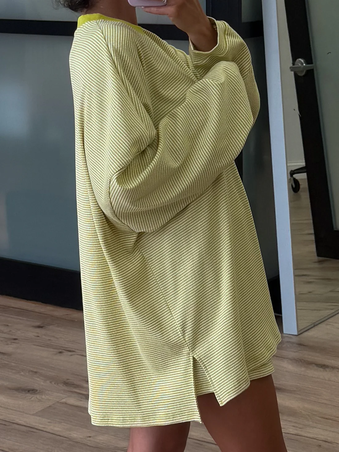 Easy Going Ribbed Stripe Pullover | Chartreuse - Image 3