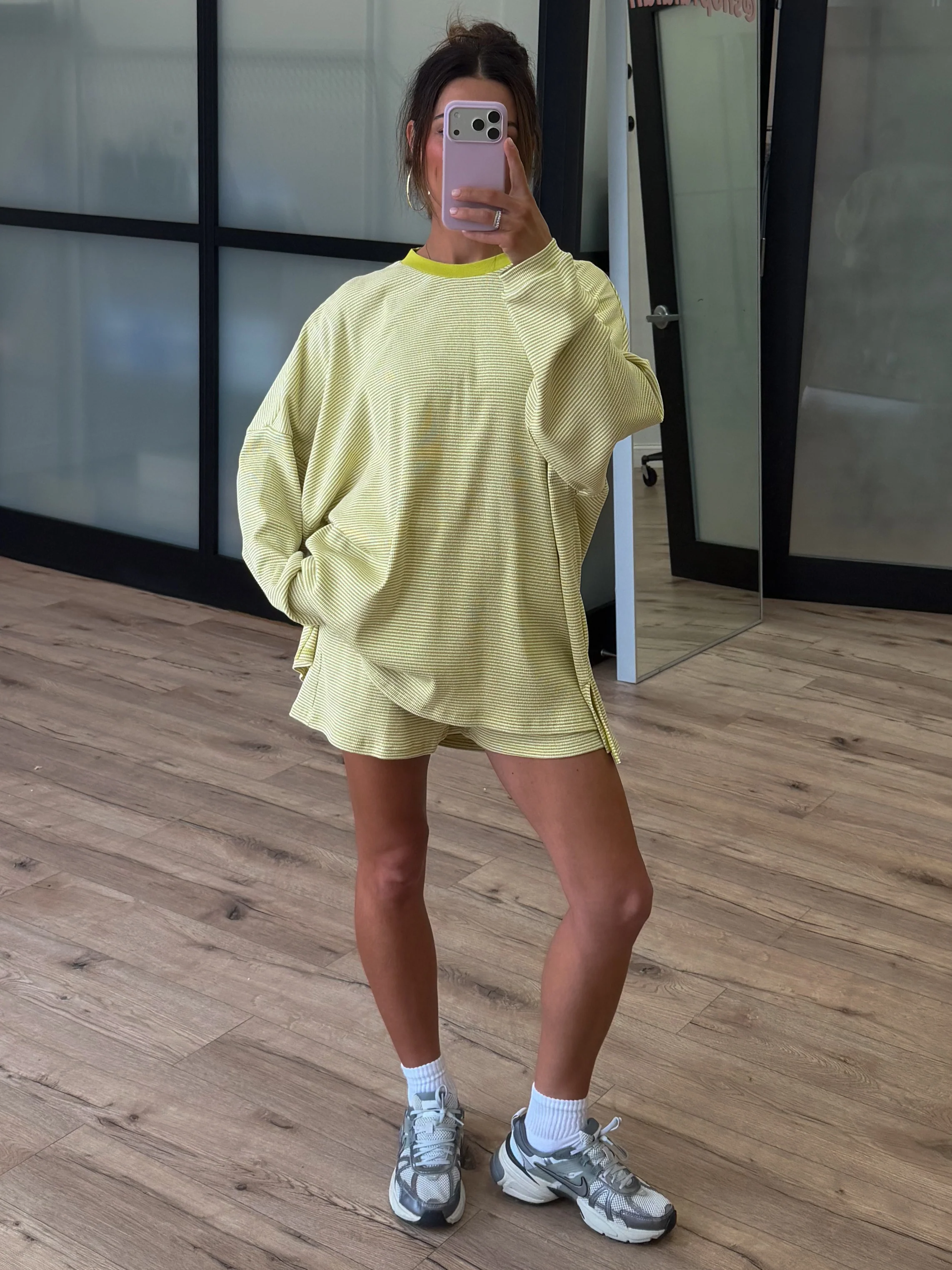 Easy Going Ribbed Stripe Pullover | Chartreuse - Image 6