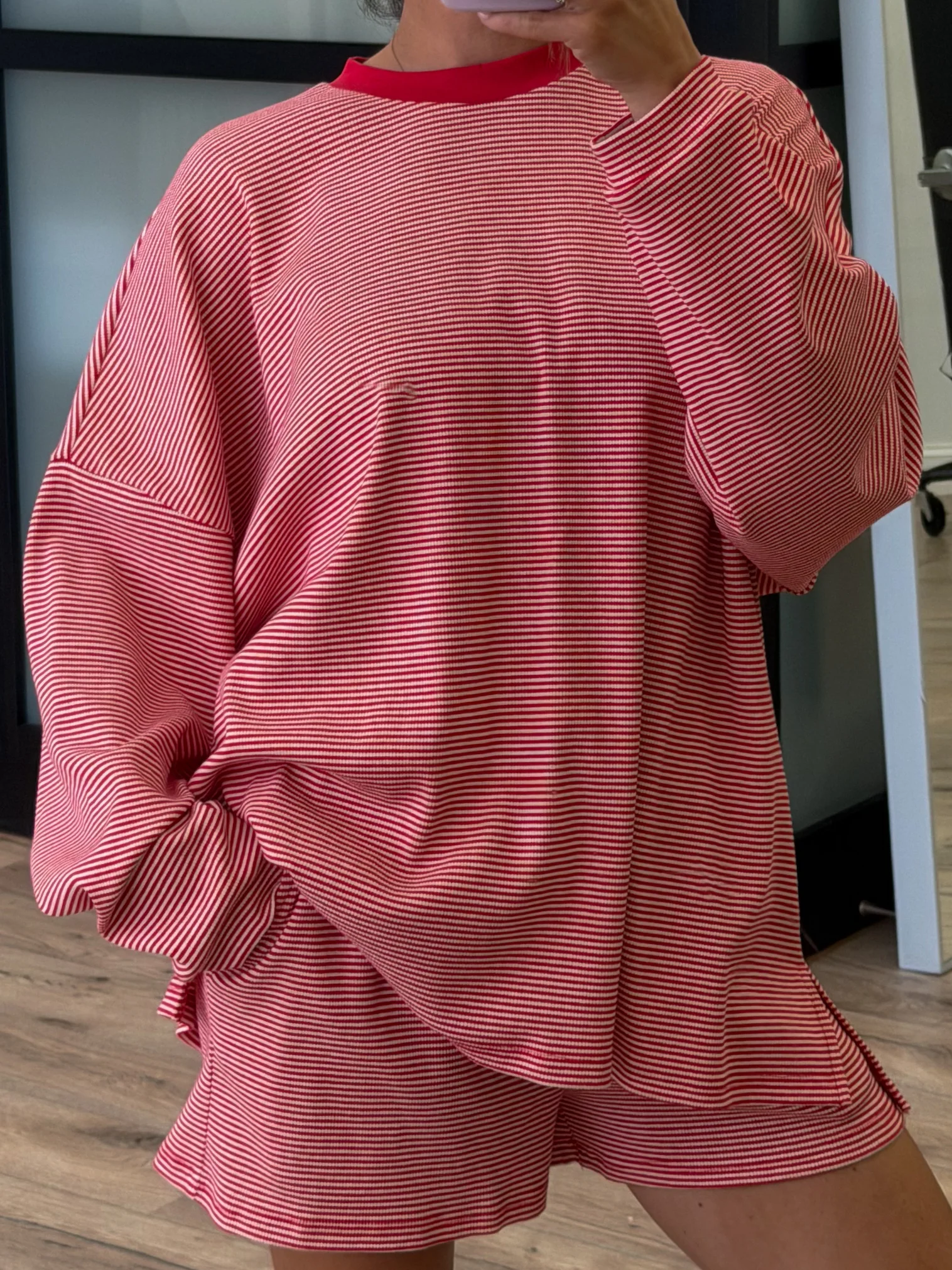 Easy Going Ribbed Stripe Pullover | Cherry - Image 3