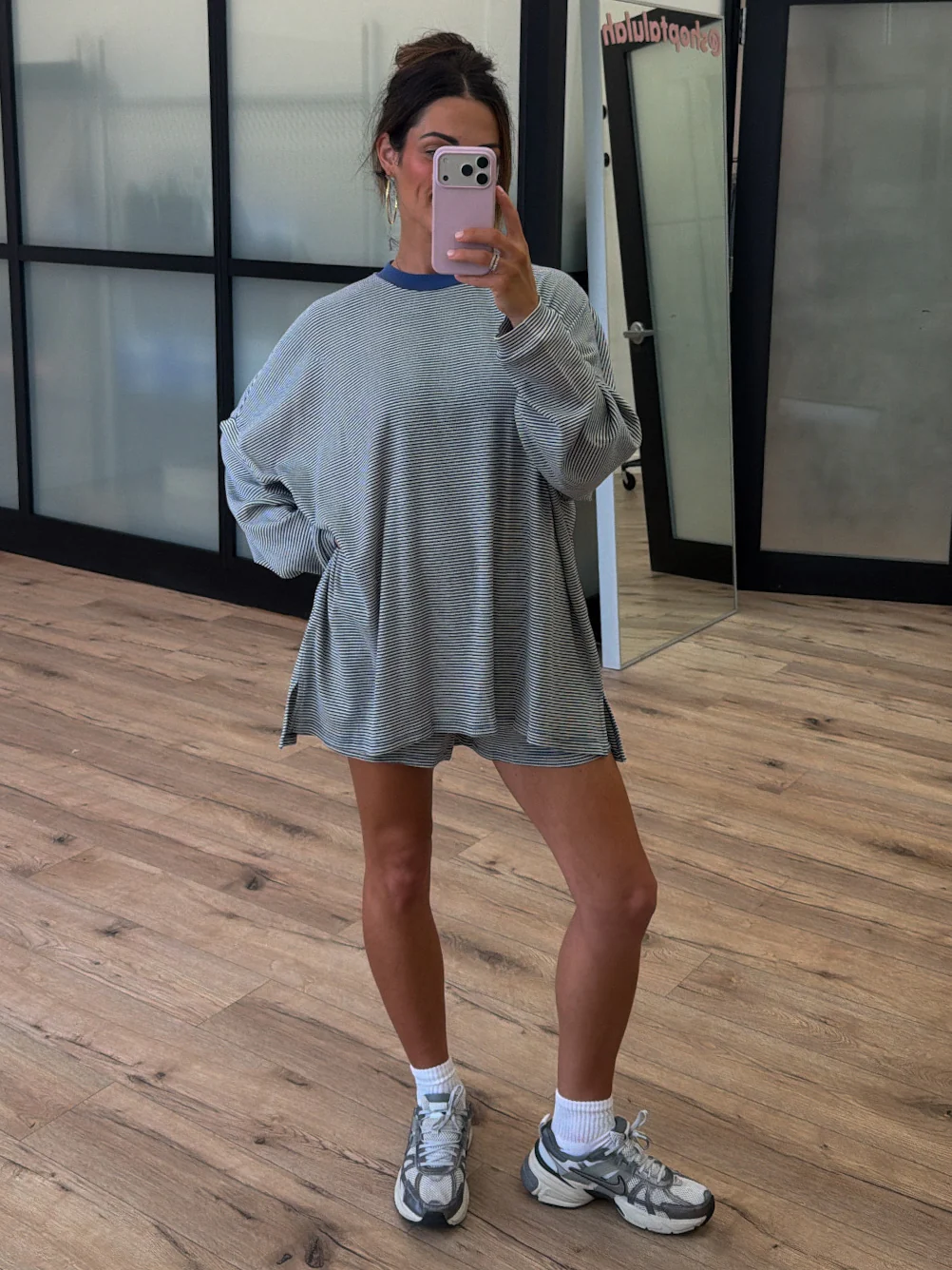 Easy Going Ribbed Stripe Pullover | Denim | +Plus Available - Image 5
