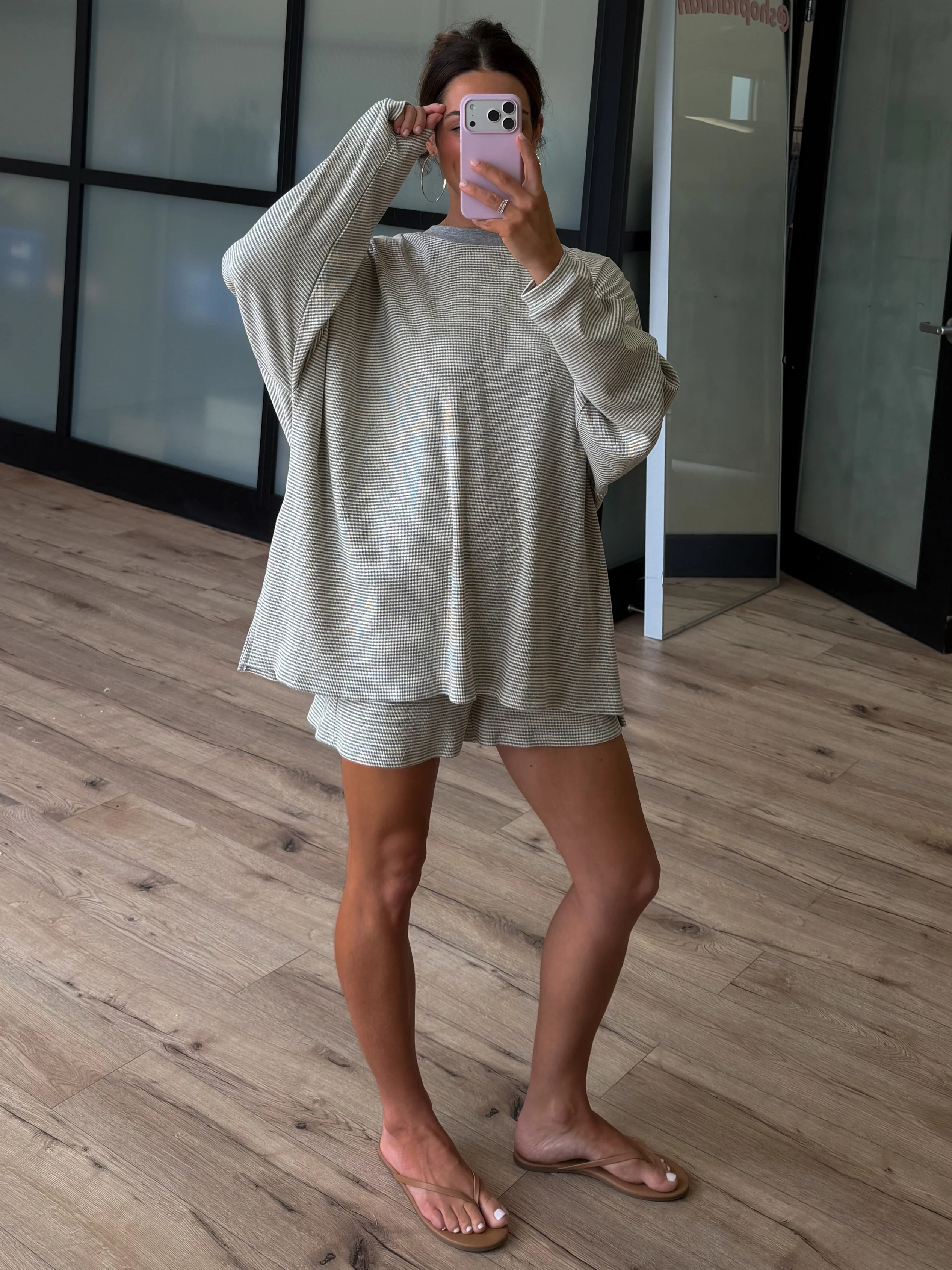Easy Going Ribbed Stripe Pullover | Grey | +Plus Available - Image 5