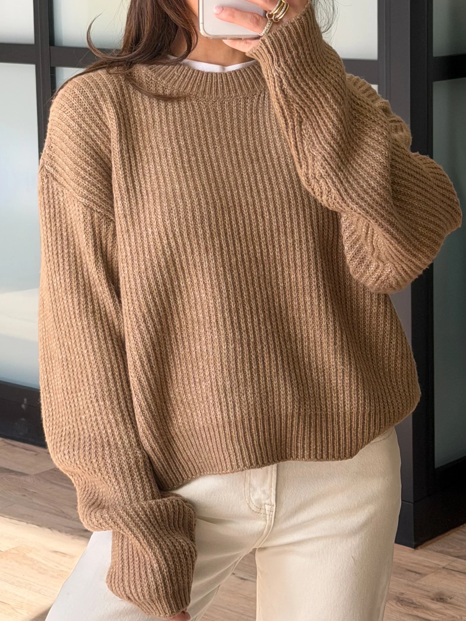 Eden Ribbed Knit Sweater | Mocha - Image 2