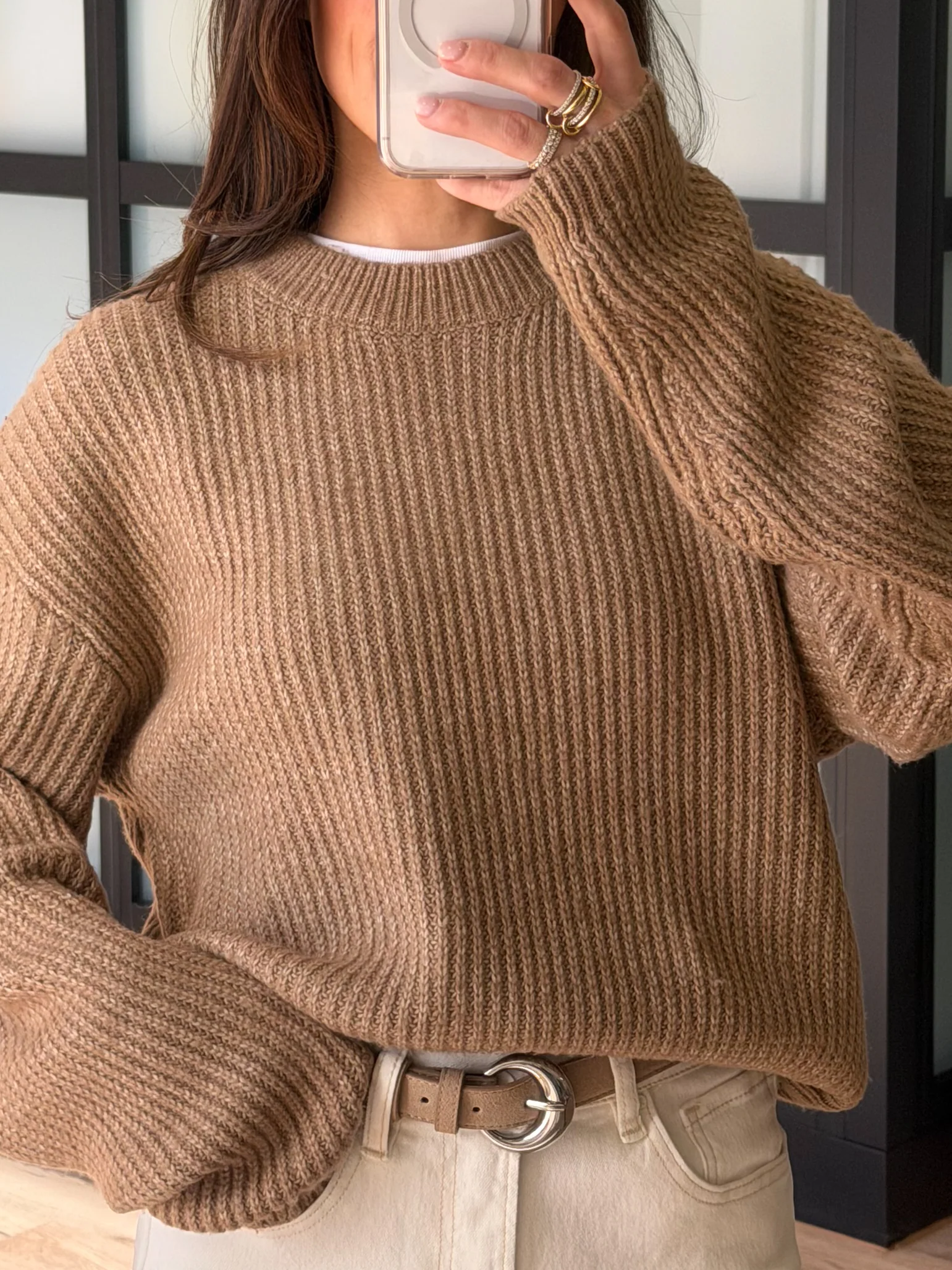 Eden Ribbed Knit Sweater | Mocha - Image 3