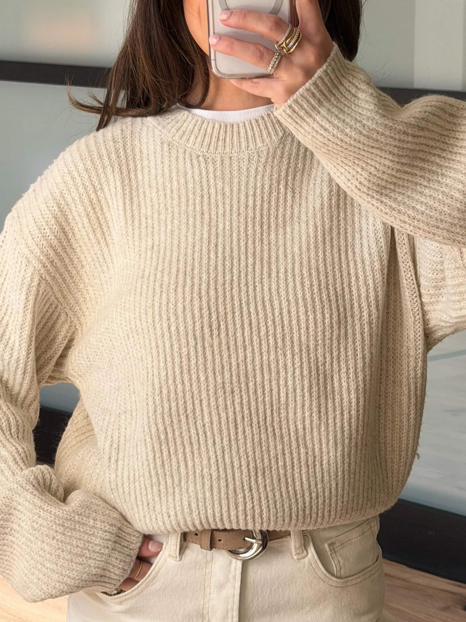 Eden Ribbed Knit Sweater | Cloud - Image 2