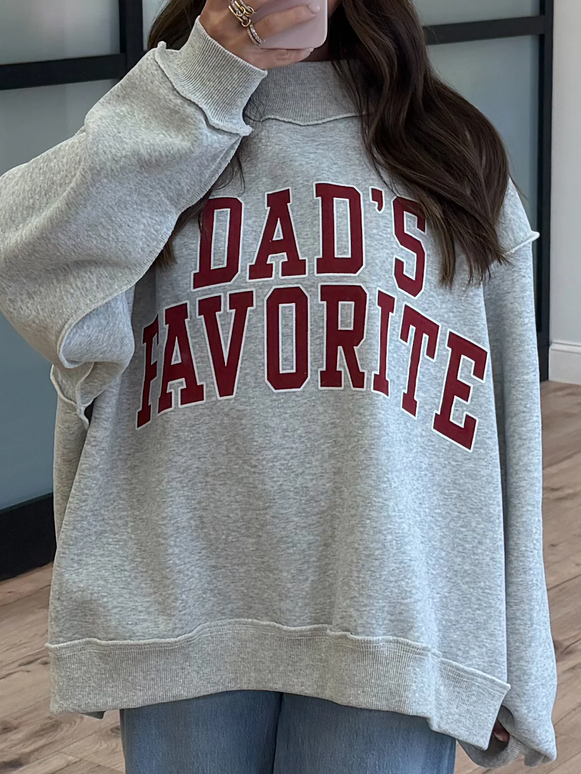 "FAVORITE" Mock Neck Sweatshirt - Image 3