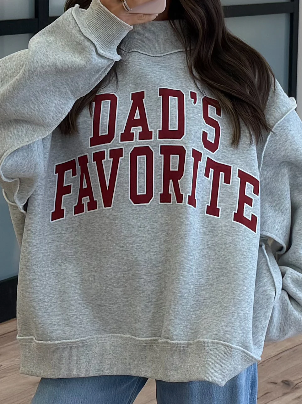 "FAVORITE" Mock Neck Sweatshirt - Image 8