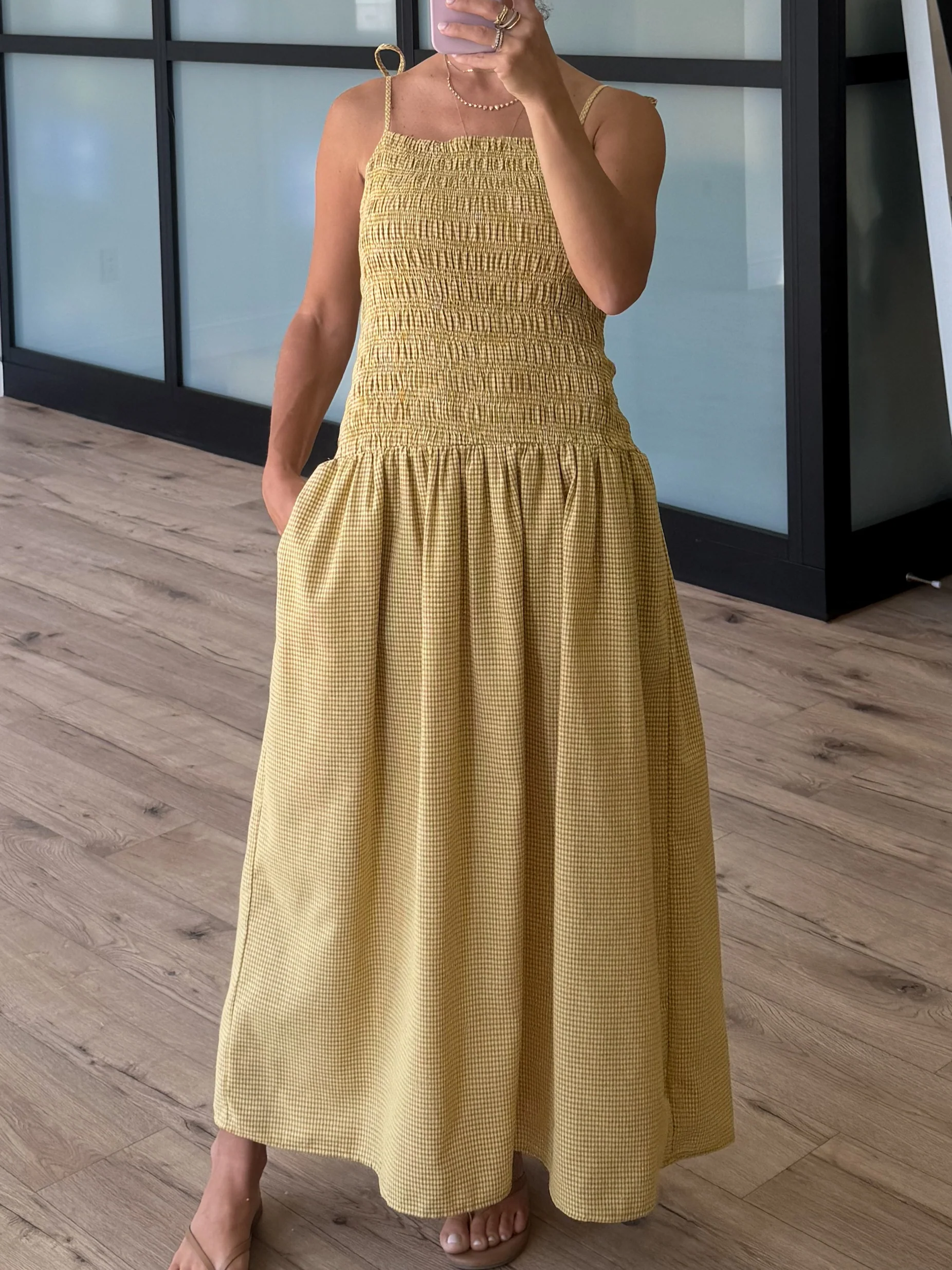 Golden Pine Smocked Drop Waist Dress - Image 2