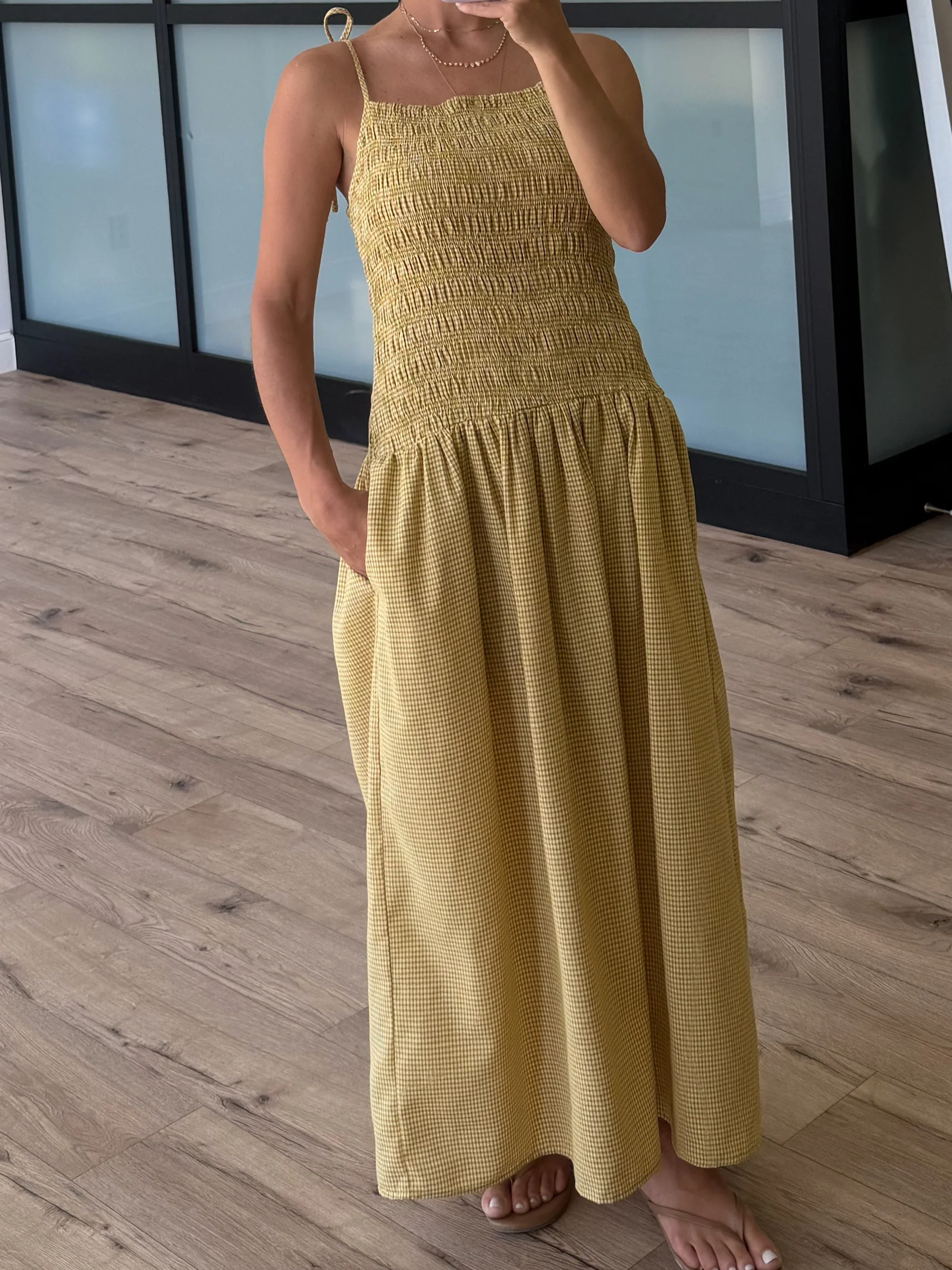 Golden Pine Smocked Drop Waist Dress - Image 3