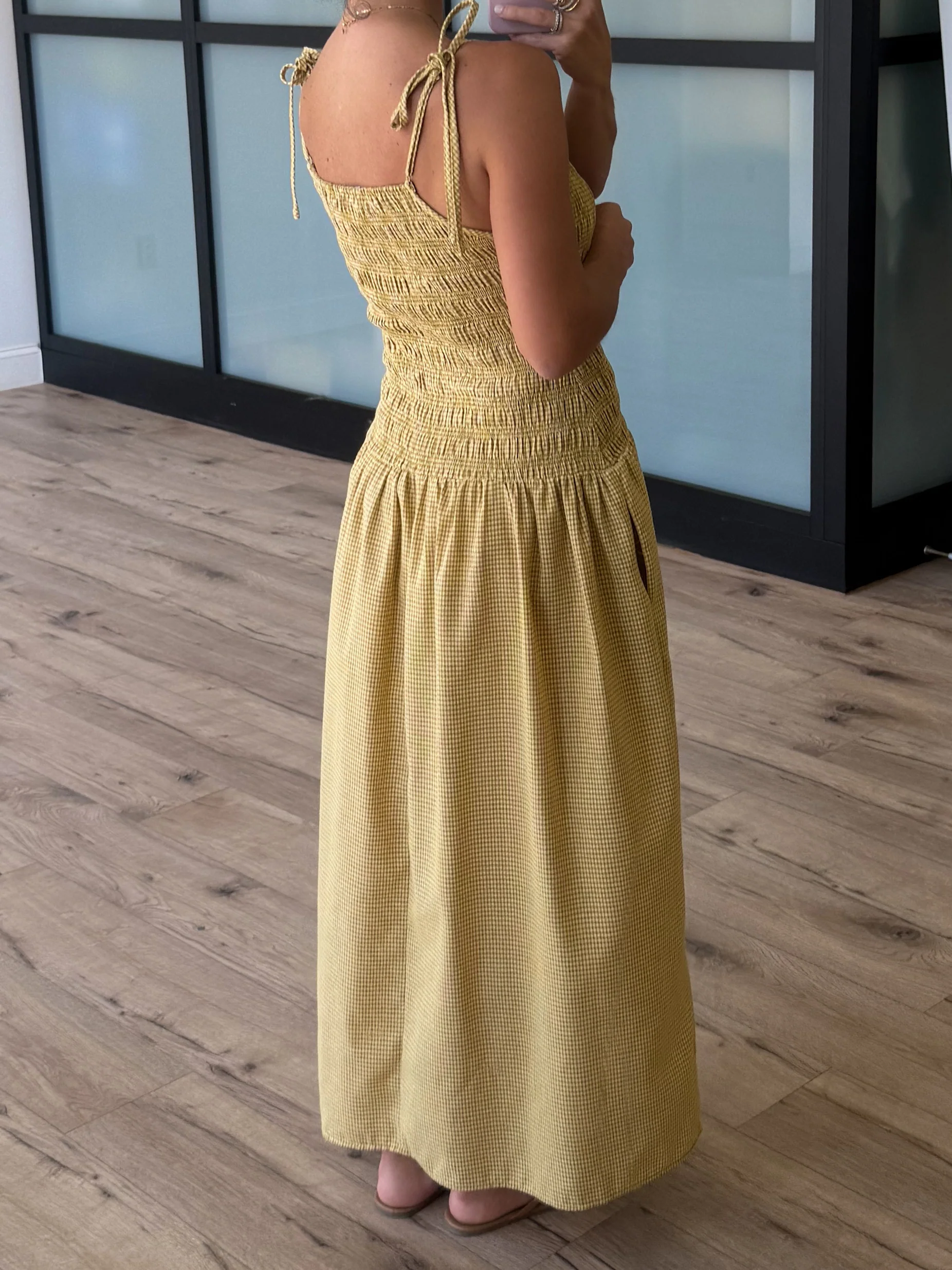 Golden Pine Smocked Drop Waist Dress - Image 4