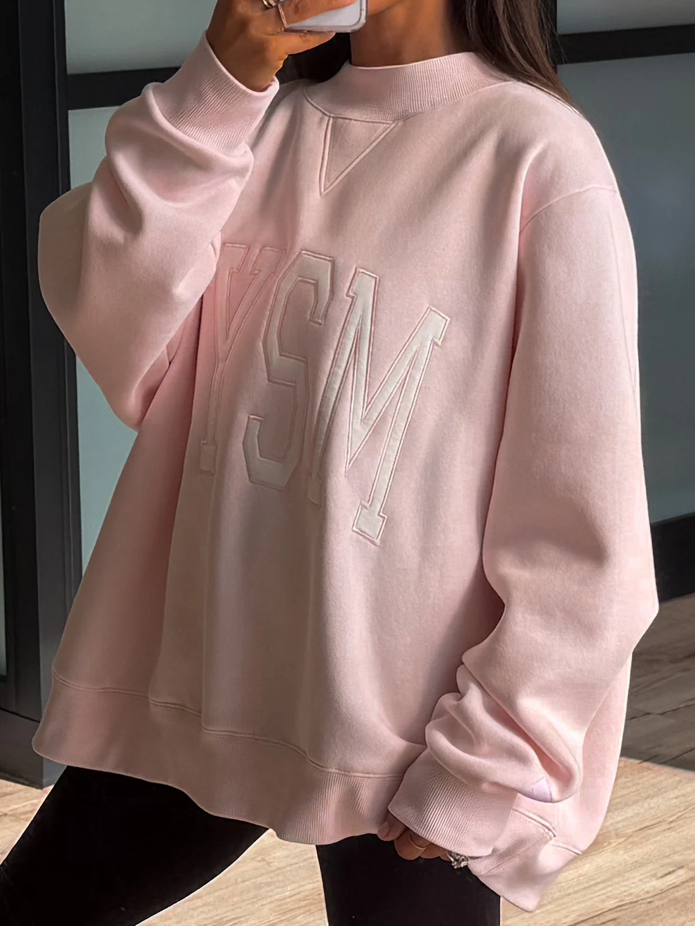 "ILYSM" Mock Neck Sweatshirt | +Plus Available - Image 2