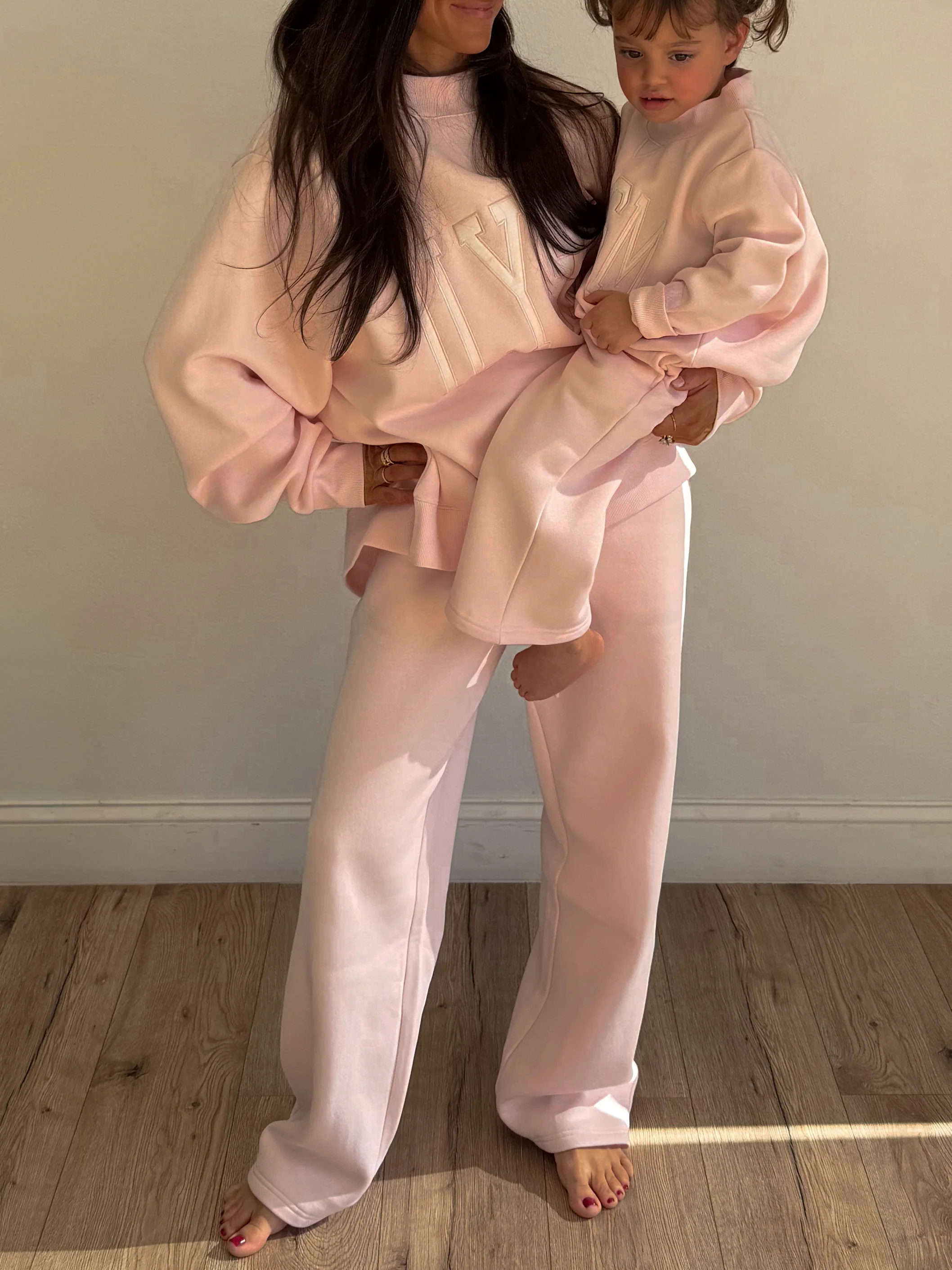 Kids "ILYSM" Mock Neck Set | Light Pink - Image 4