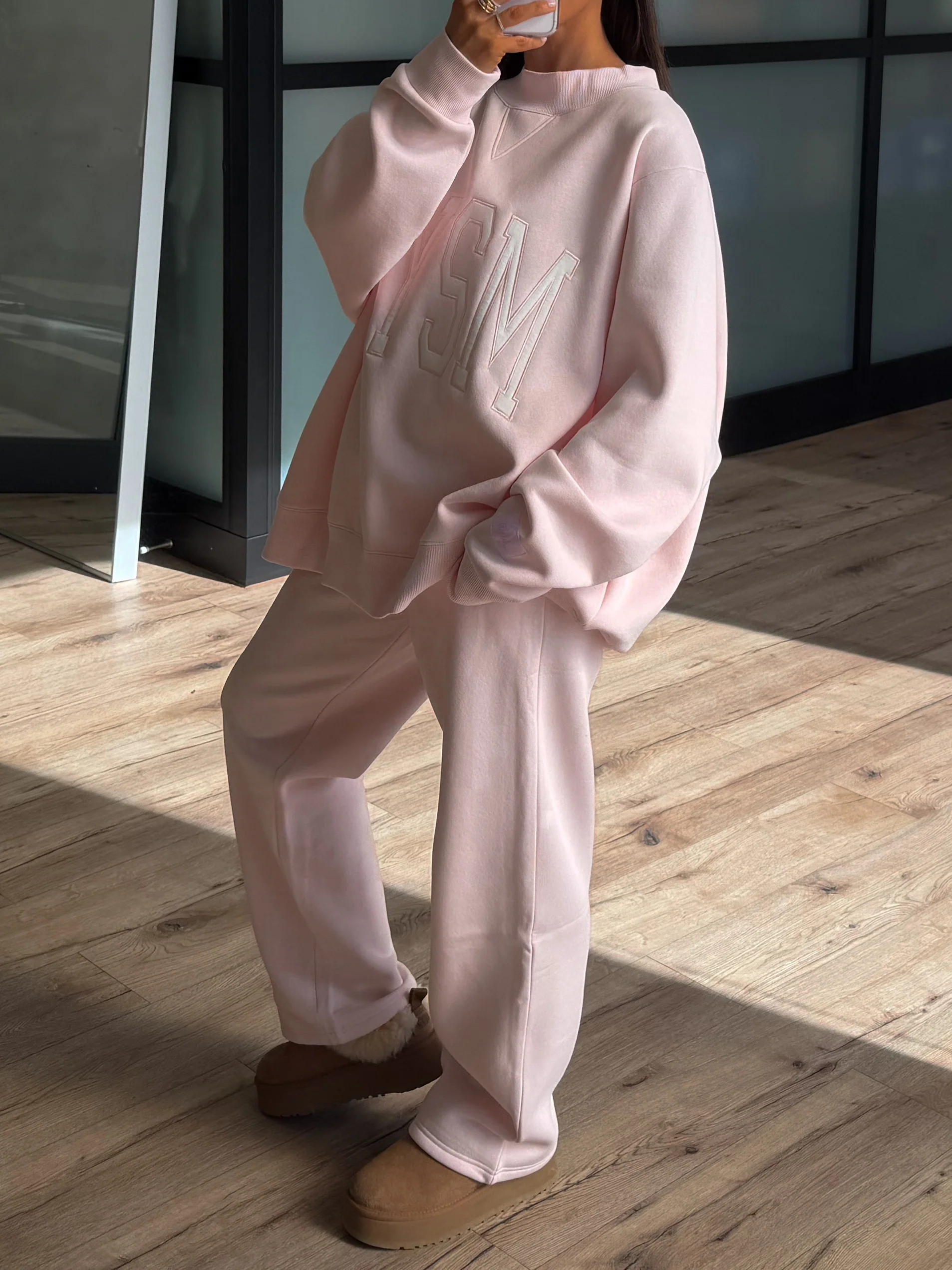 Wide-Leg Sweatpants | Light Pink | +Plus Available - Image 4