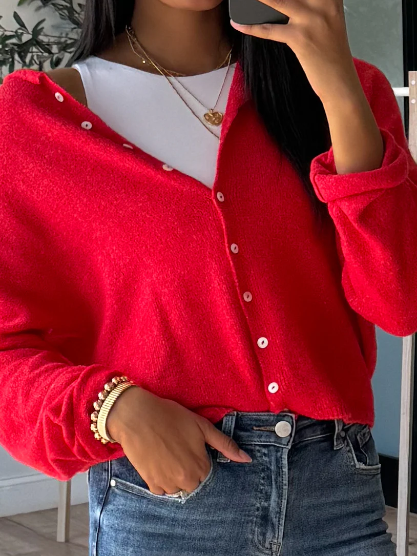 Isla Cardigan | Cherry | RESTOCK - Image 13