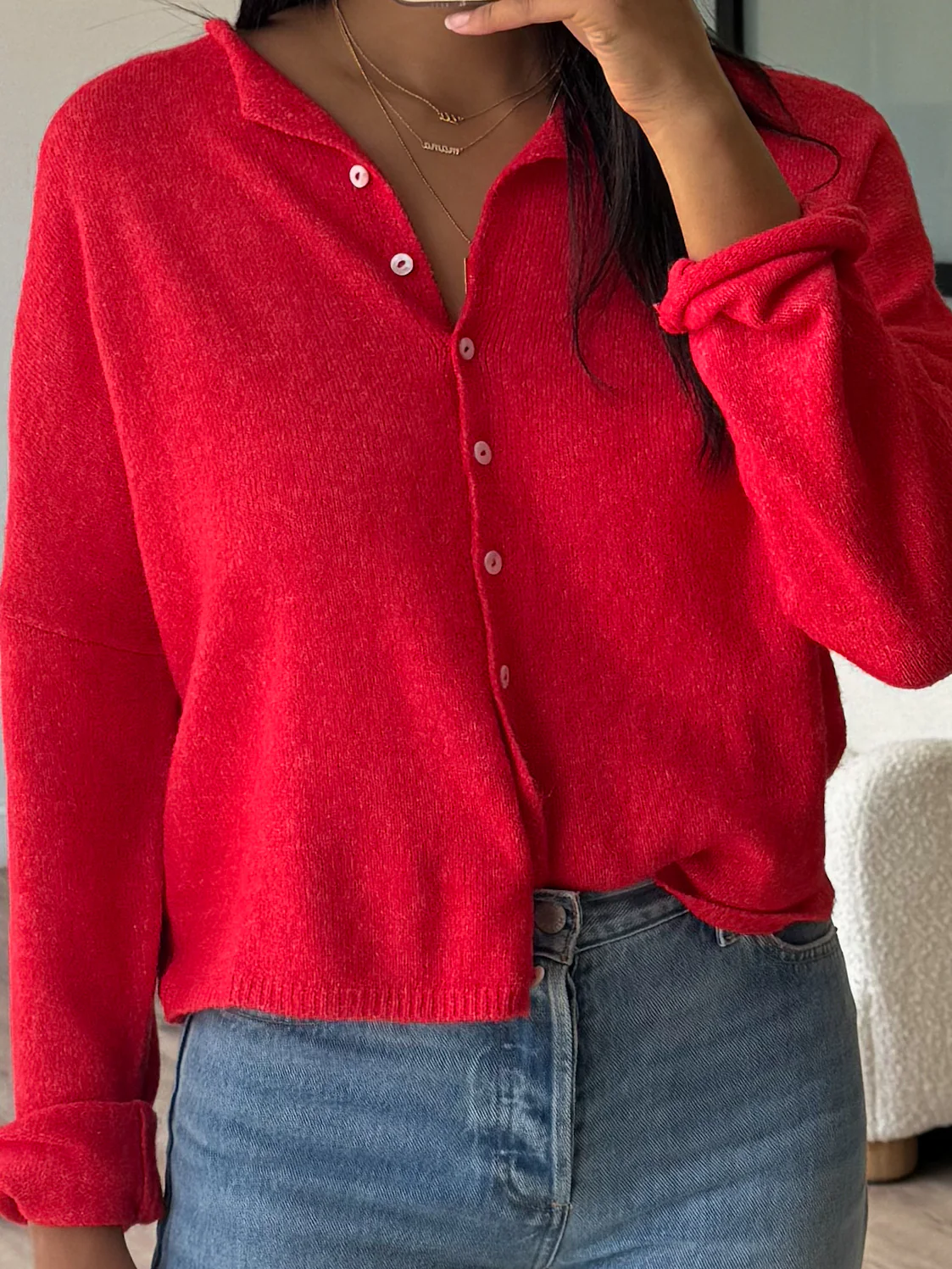 Isla Cardigan | Cherry | RESTOCK - Image 19