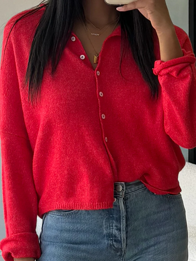 Isla Cardigan | Cherry | RESTOCK - Image 20