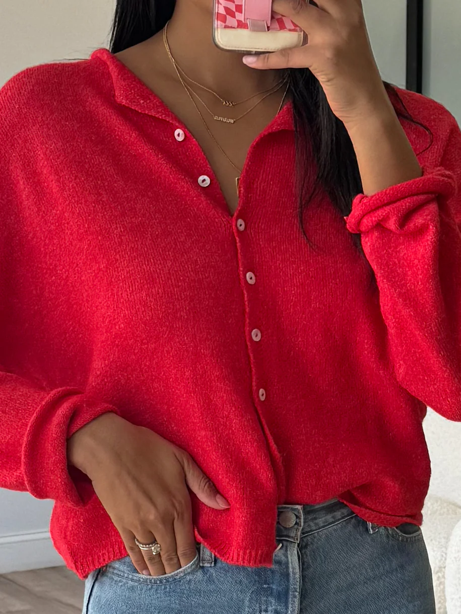 Isla Cardigan | Cherry | RESTOCK - Image 21