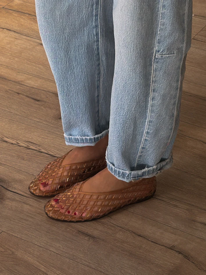 Jelly Mesh Ballet Flats | Natural | RESTOCK - Image 7