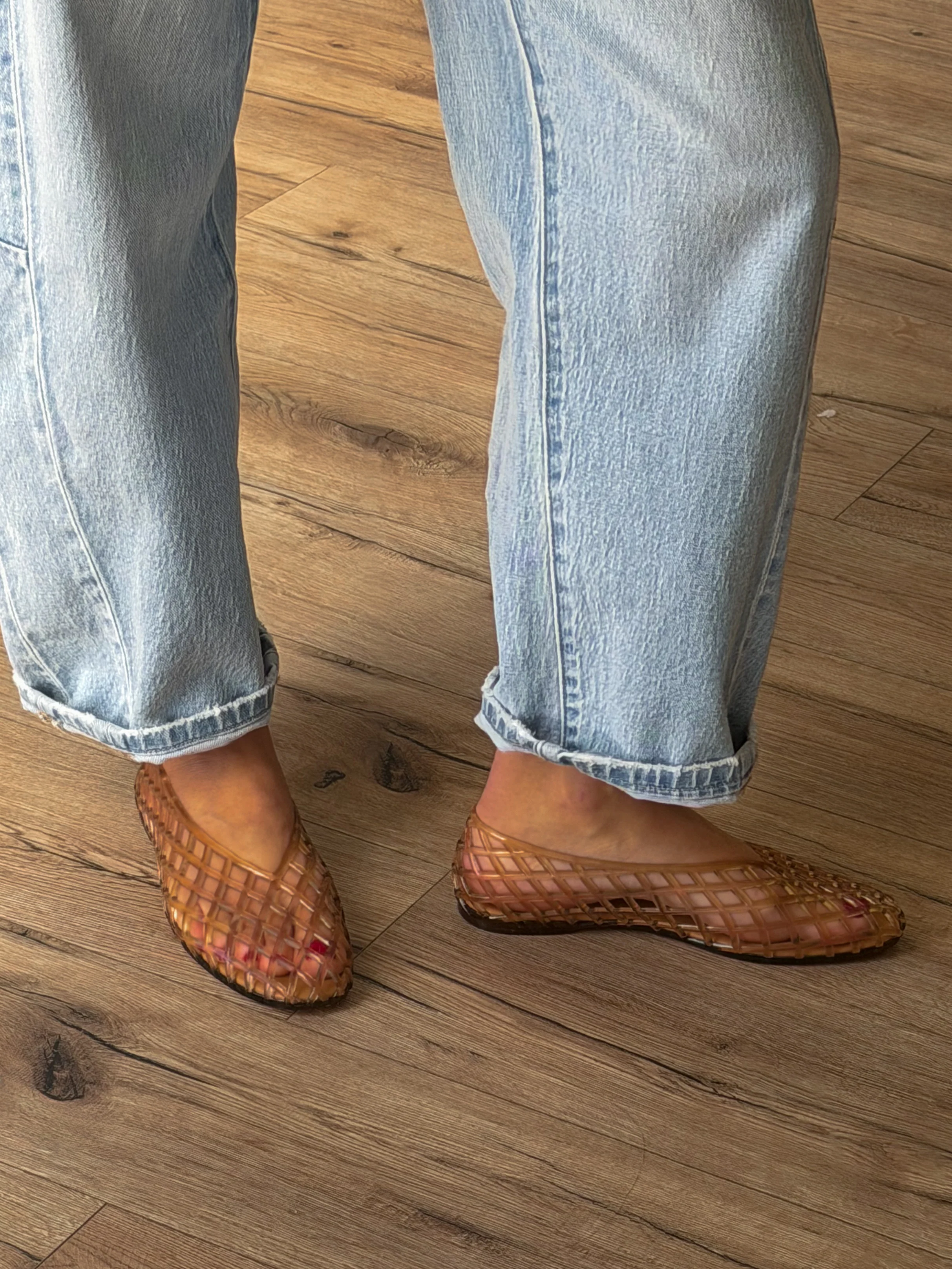 Jelly Mesh Ballet Flats | Natural | RESTOCK - Image 8